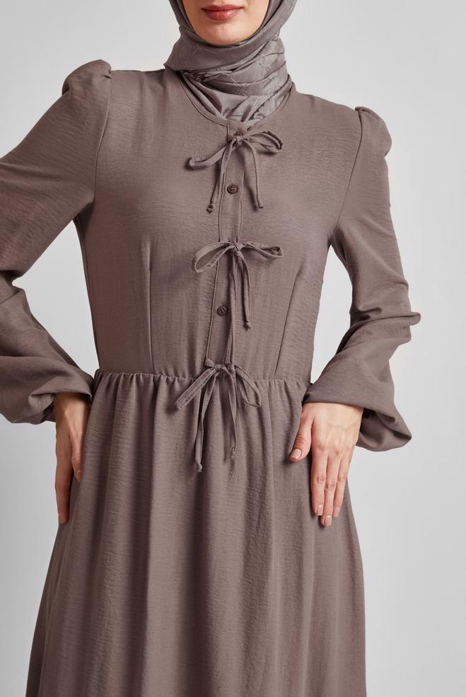 Hijab-Kleidung NERZ GEBUNDENES KLEID 45433 - ALVİNA