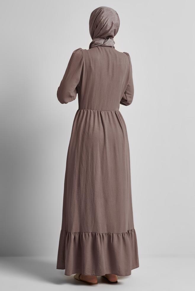 Hijab-Kleidung NERZ GEBUNDENES KLEID 45433 - ALVİNA