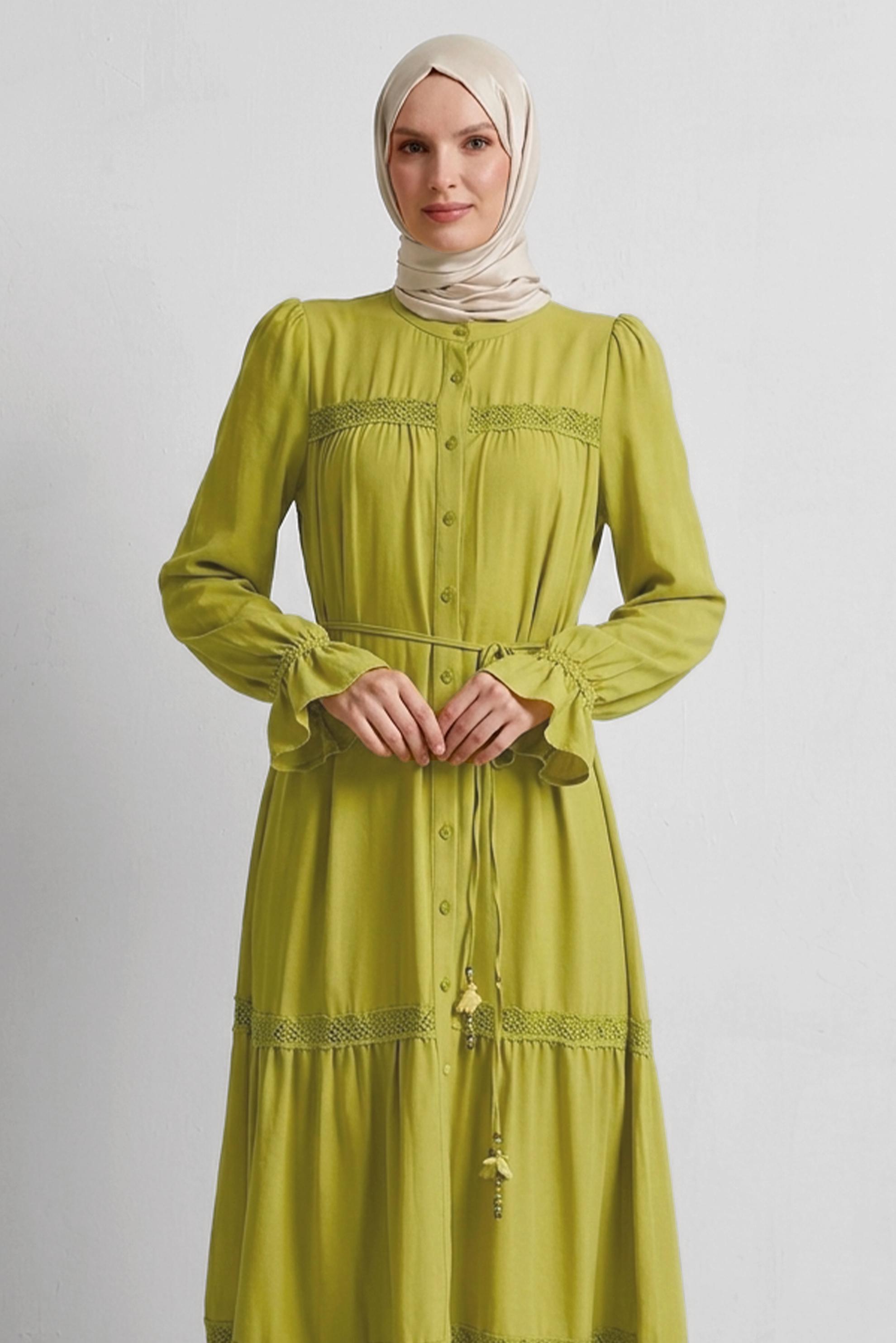 Hijab clothing GREEN TIED DRESS 45434