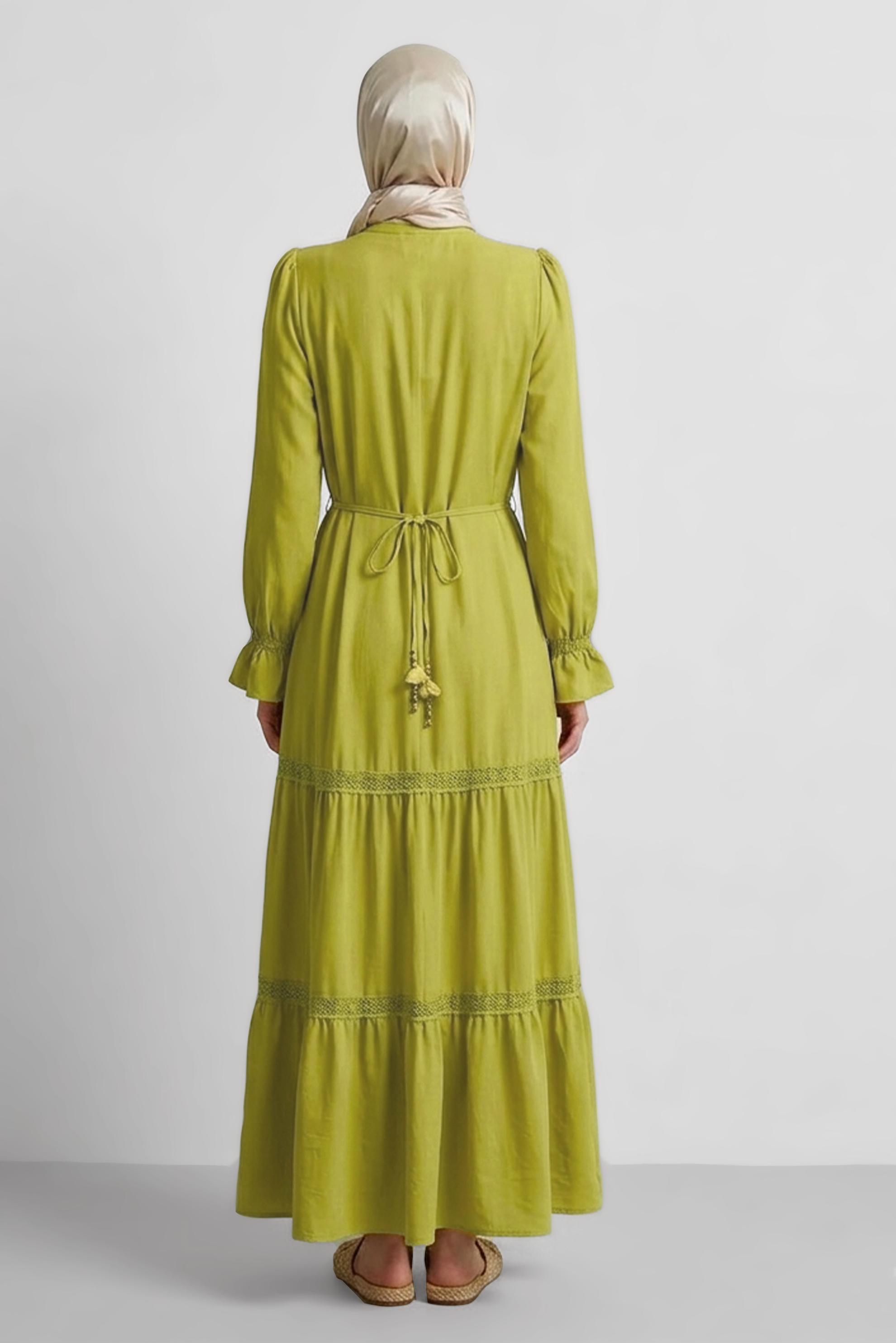 Hijab clothing GREEN TIED DRESS 45434