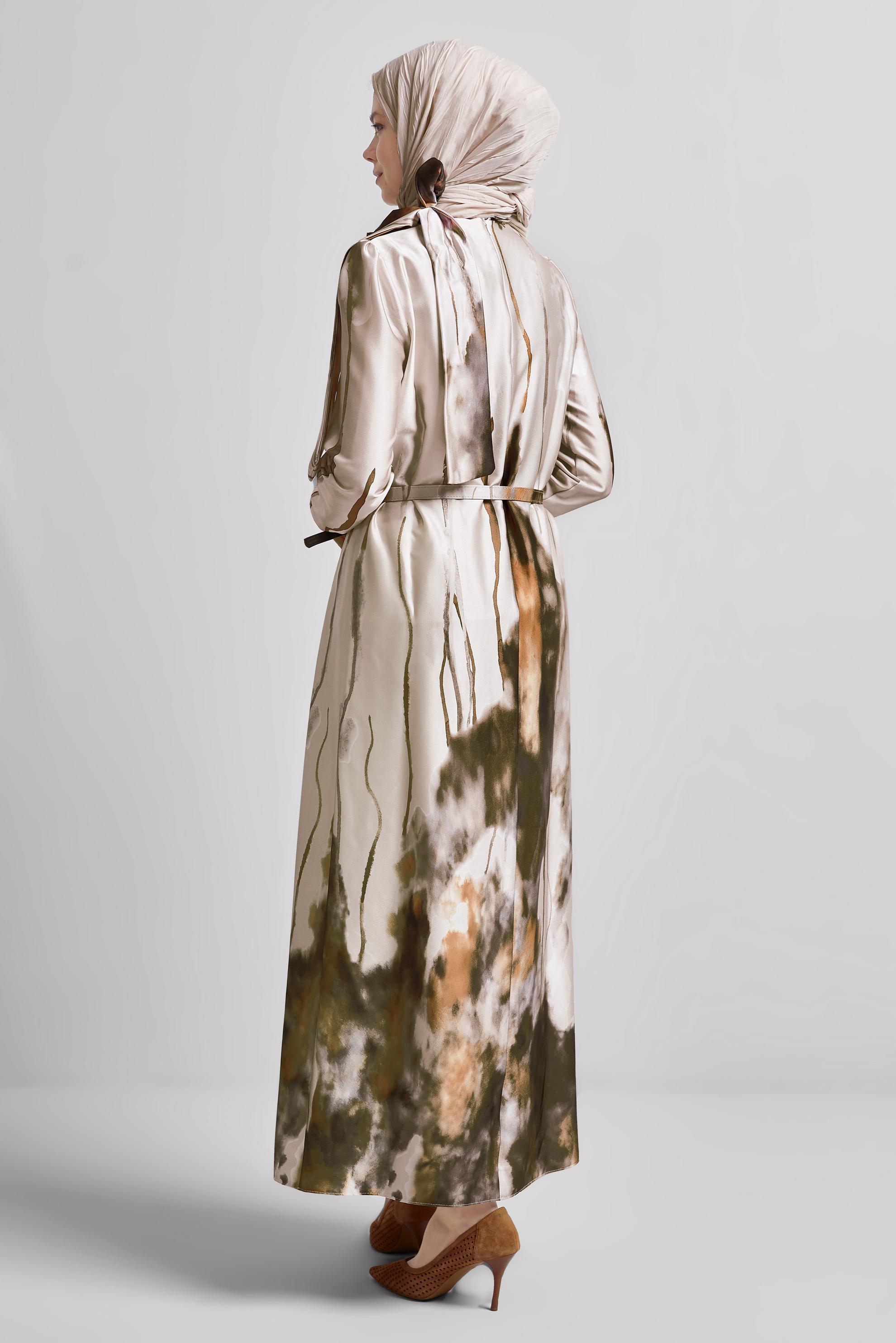 Tesettür giyim VİZON KEMERLİ ELBİSE 45451