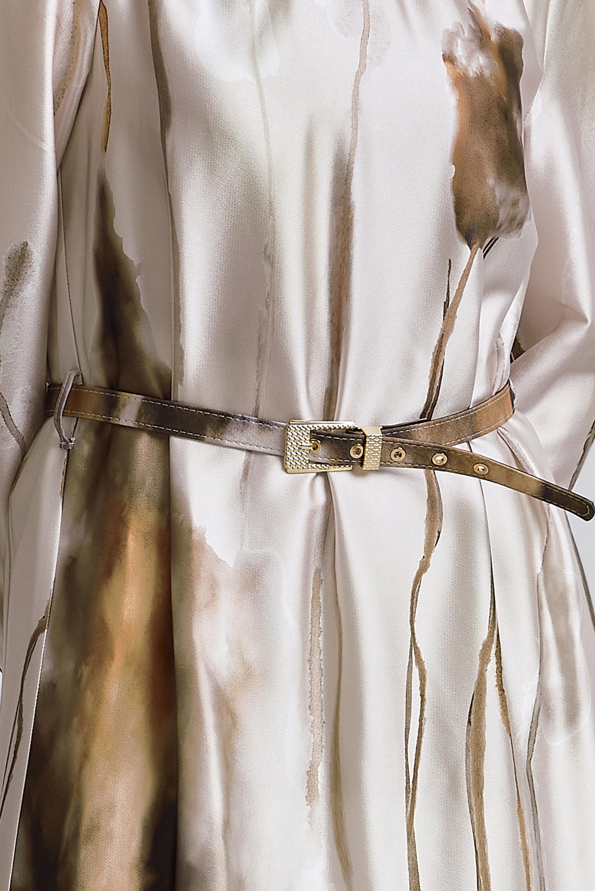 Tesettür giyim VİZON KEMERLİ ELBİSE 45451