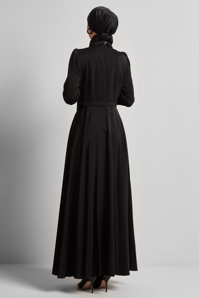 Hijab clothing BLACK GEM DETAILED DRESS 45452 - ALVİNA