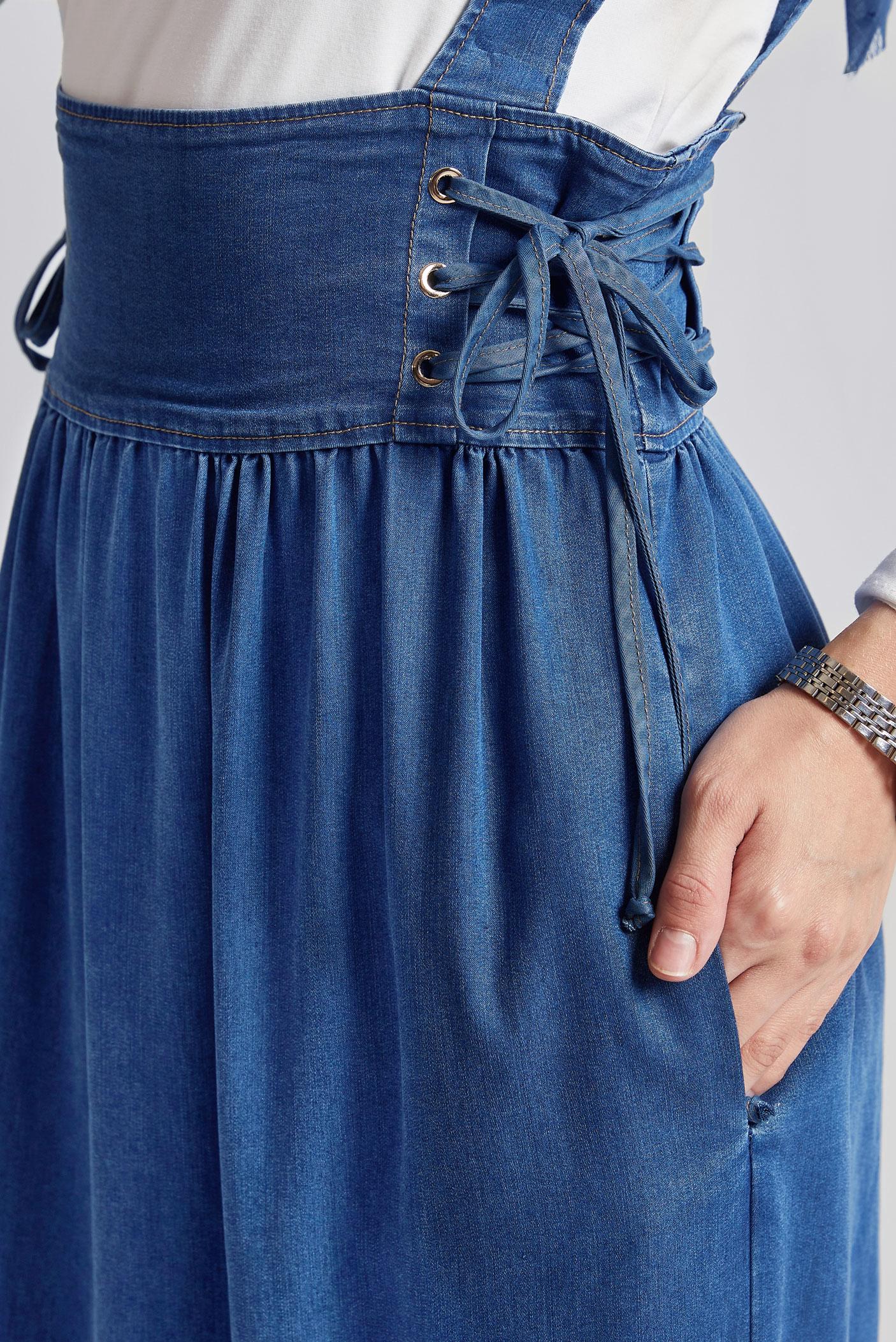 Vêtements hijab BLEU ROBE TABLIER EN JEAN 45512