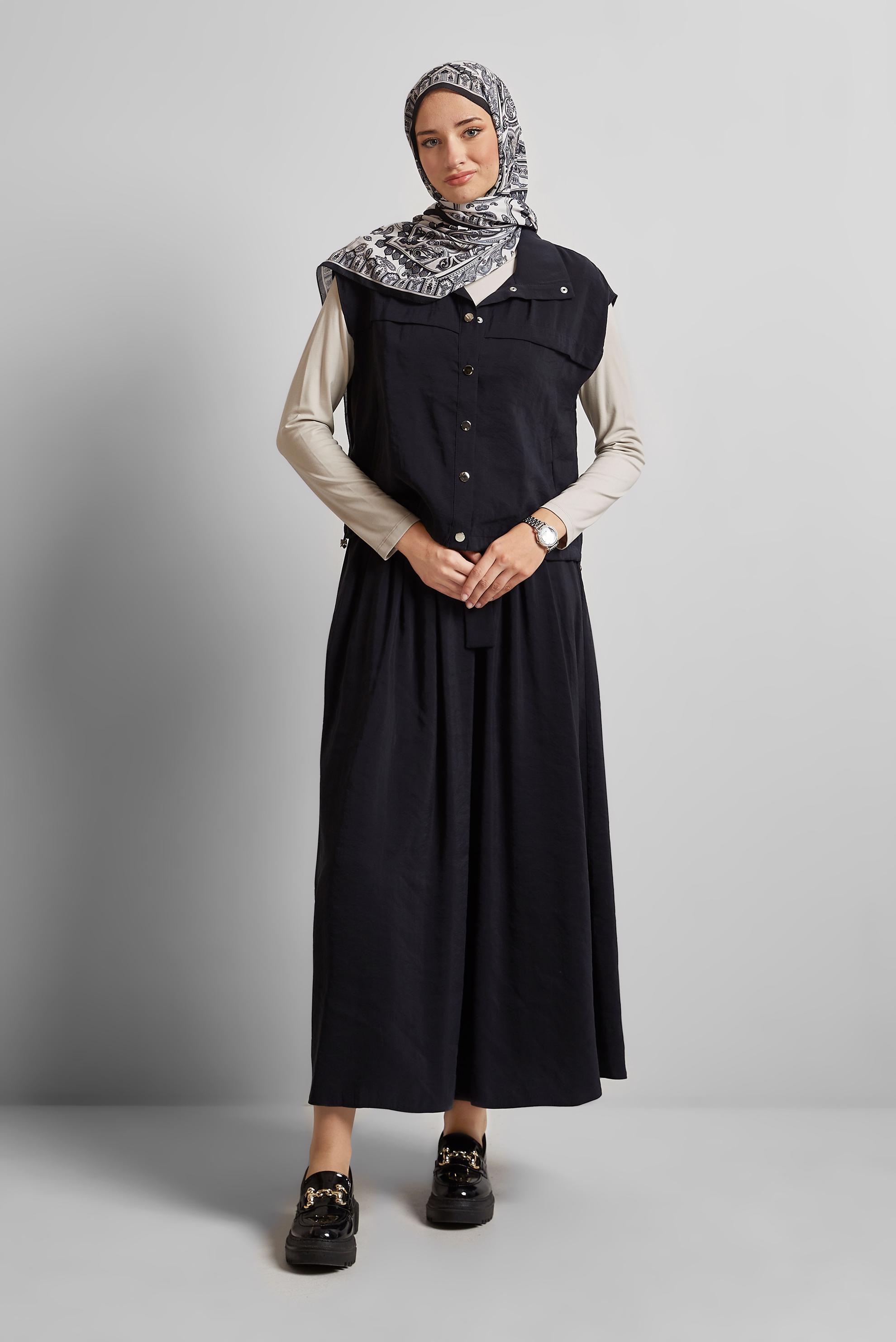 Vêtements hijab NOIR COSTUME AVEC GILET 45524