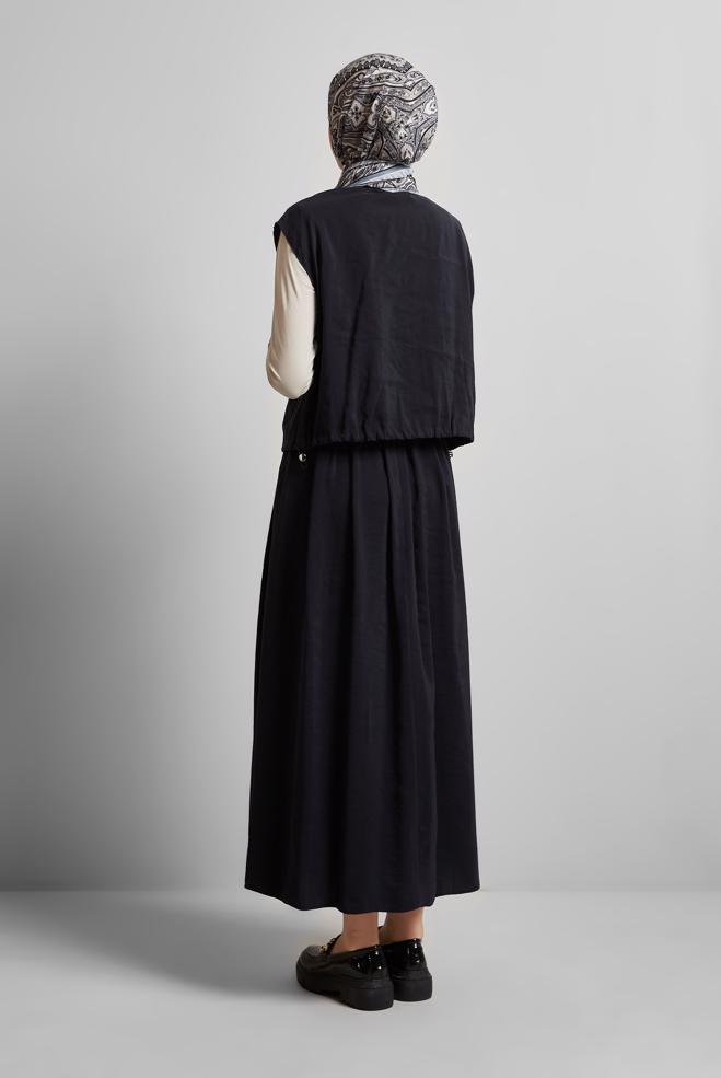Hijab clothing BLACK DRESS SUIT WITH VEST 45524 - ALVİNA