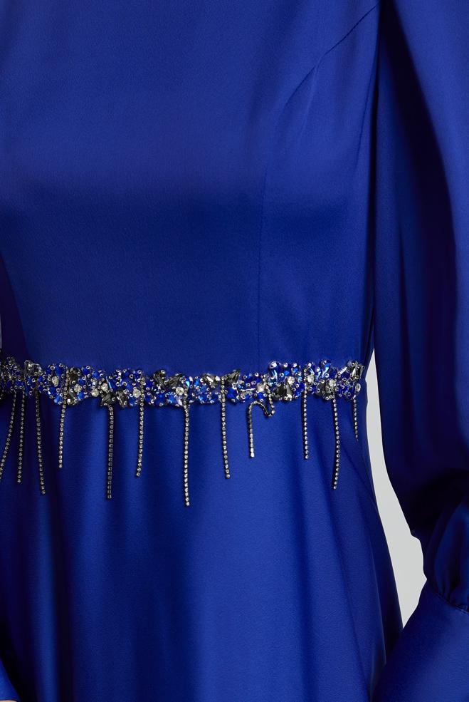 Vêtements hijab BLEU ROBE EN SATIN 45550 - ALVİNA