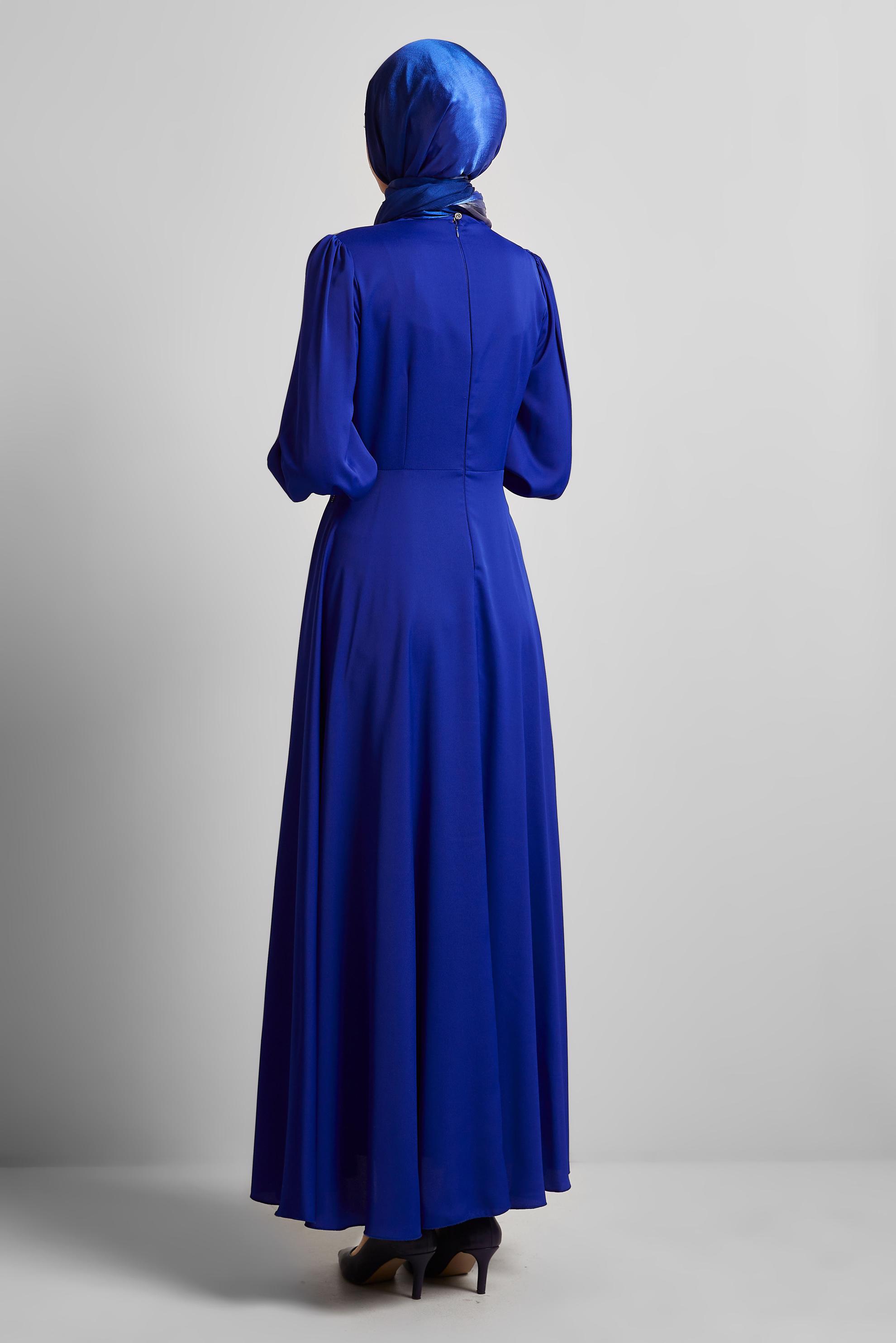 Vêtements hijab BLEU ROBE EN SATIN 45550