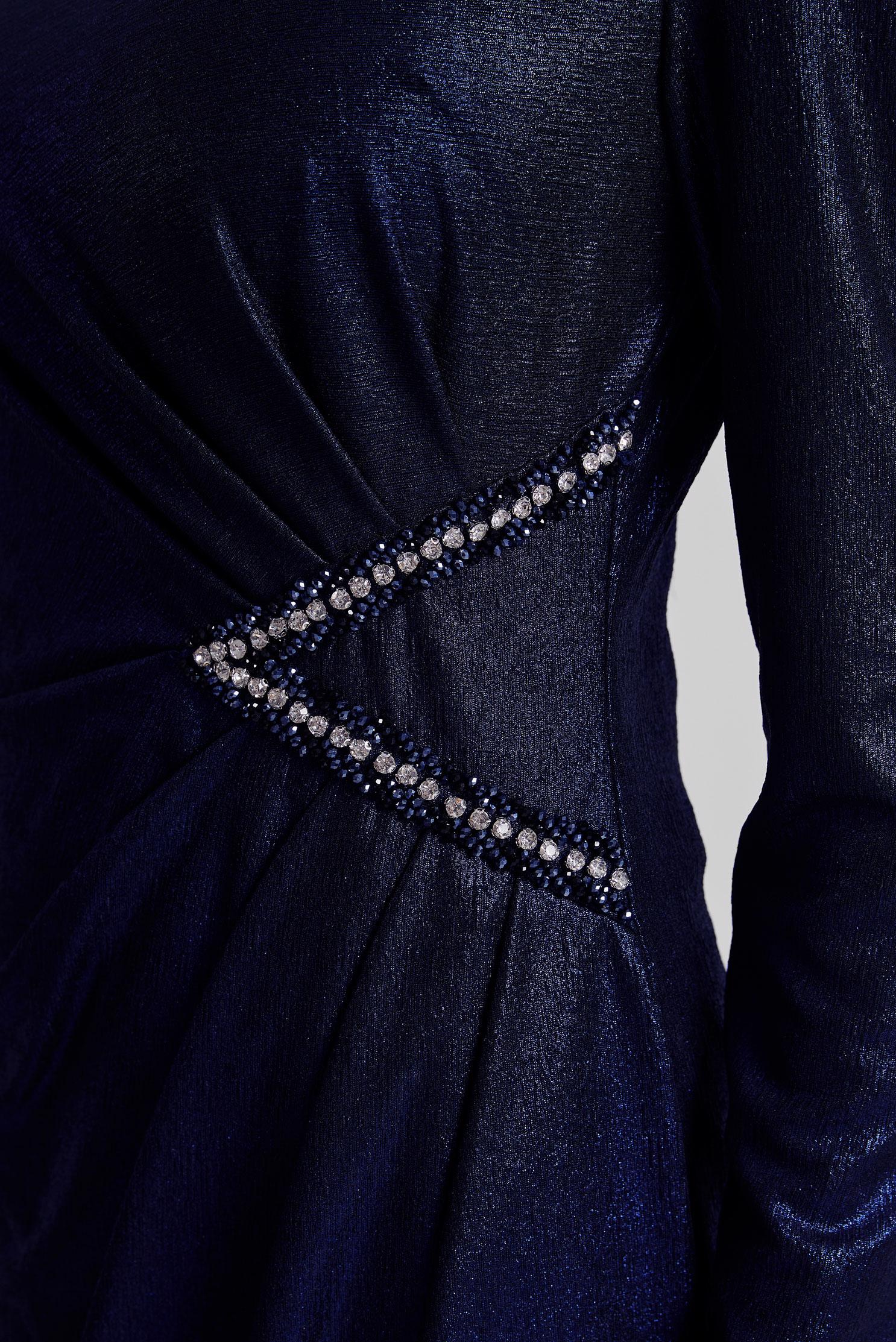 Tesettür giyim LACİVERT TAŞ DETAYLI ELBİSE 45675