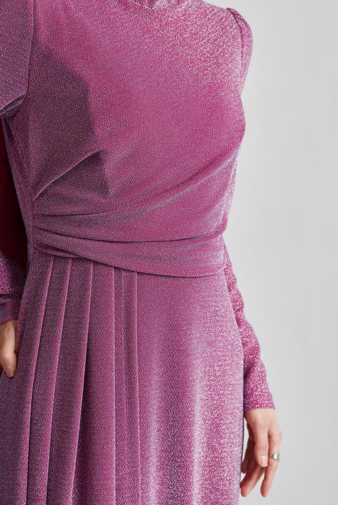 Vêtements hijab BEIGE ROBE DÉTAILLÉE DRAPÉE 45677 - ALVİNA