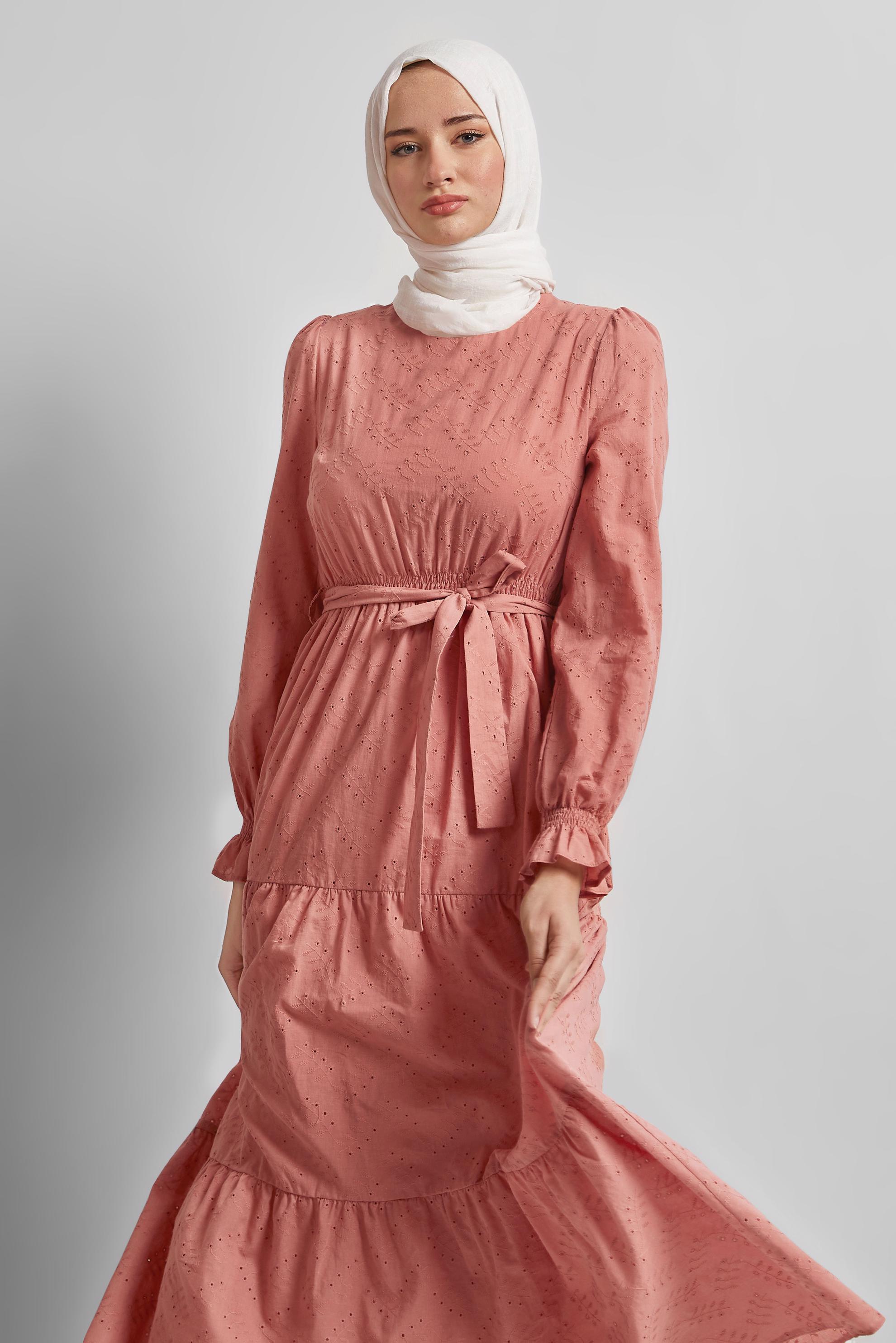 Vêtements hijab ROSE ROBE CEINTURÉE EN COTON 45707