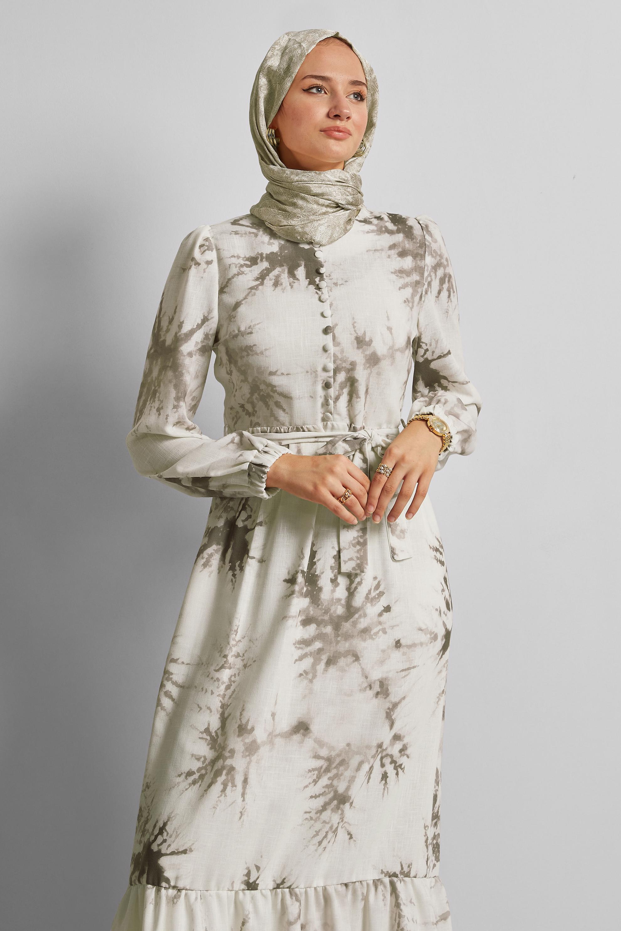 Vêtements hijab VISON ROBE À MOTIFS CEINTURÉE 45725