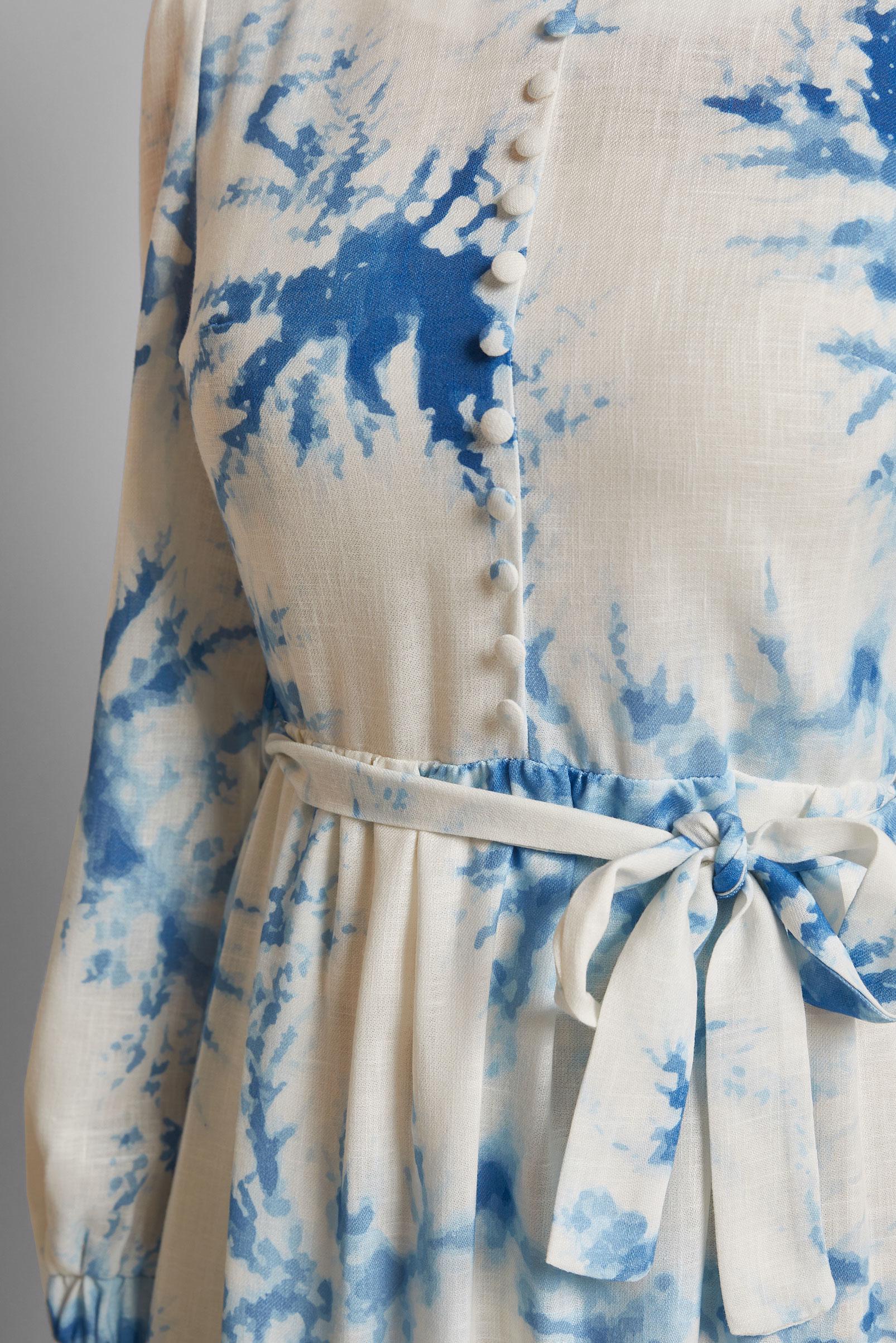 Vêtements hijab BLEU MARINE ROBE À MOTIFS CEINTURÉE 45725