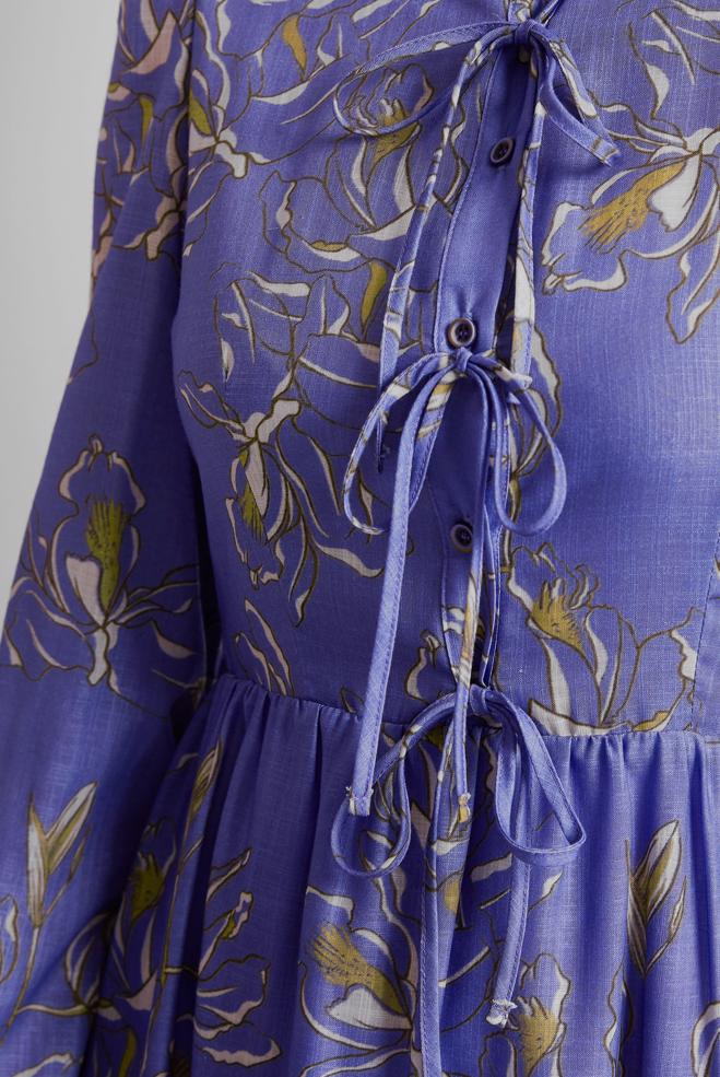 Vêtements hijab POURPRE ROBE À MOTIFS 45761 - ALVİNA