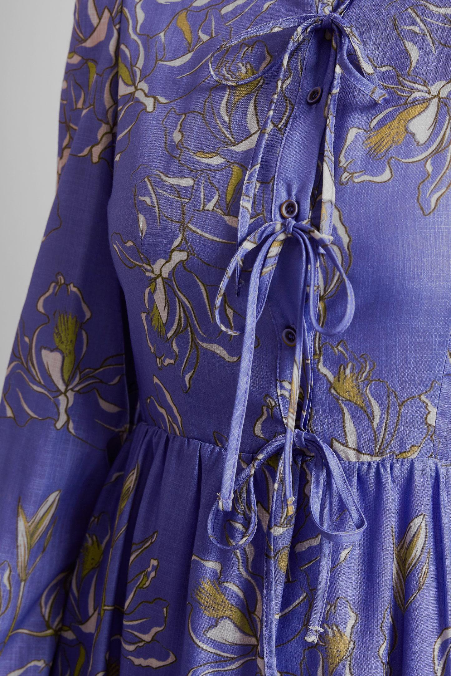 Tesettür giyim MOR DESENLİ ELBİSE 45761