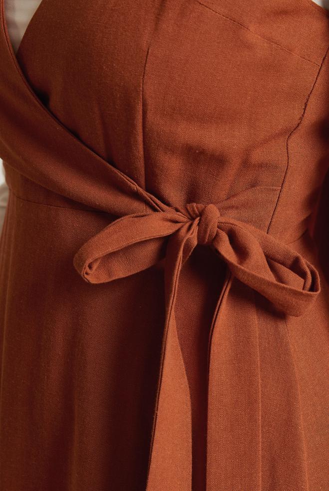 Hijab-Kleidung ORANGE TRÄGERKLEID MIT GÜRTEL 45769 - ALVİNA