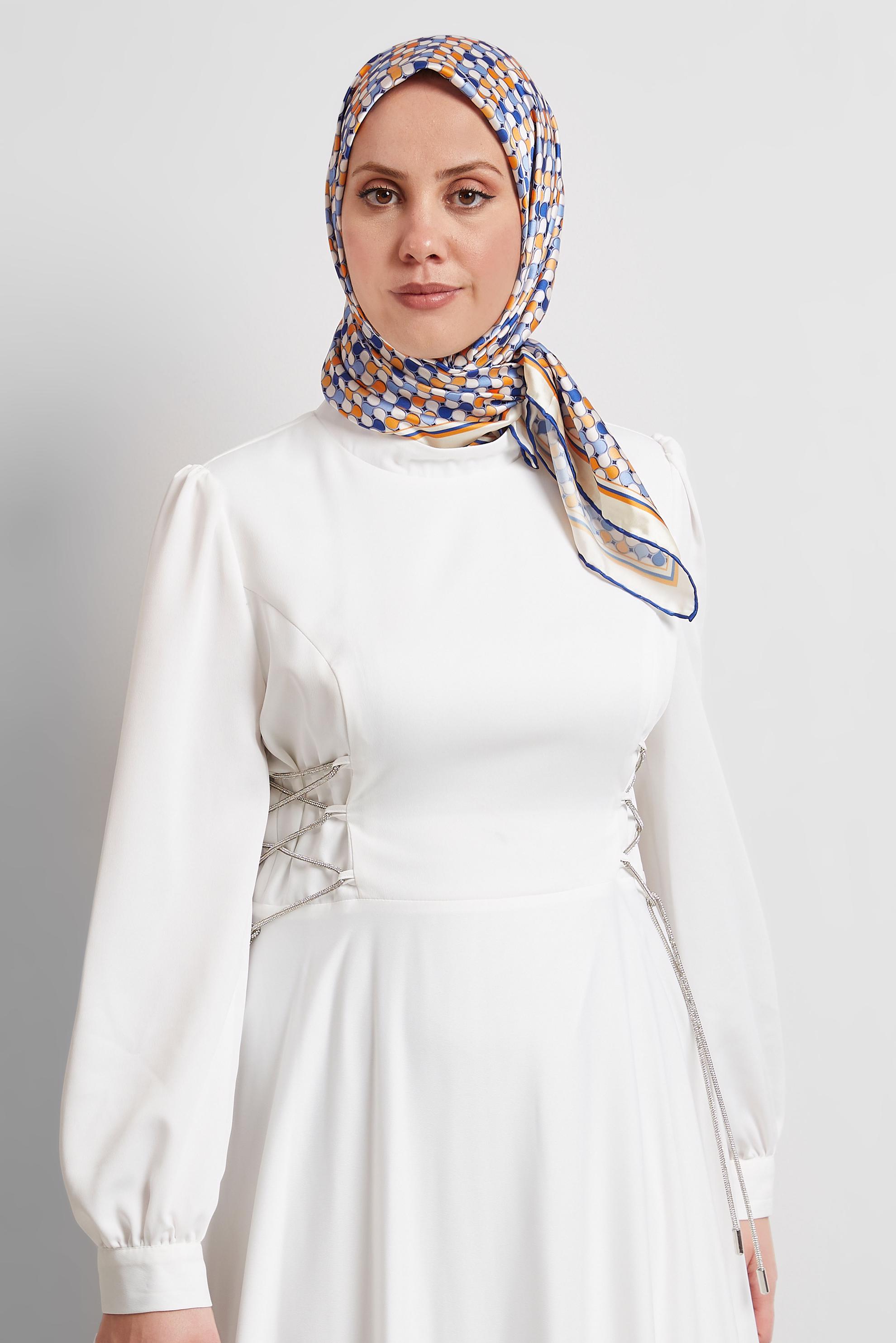 Tesettür giyim MOR ALVİNA DESENLİ EŞARP 8524