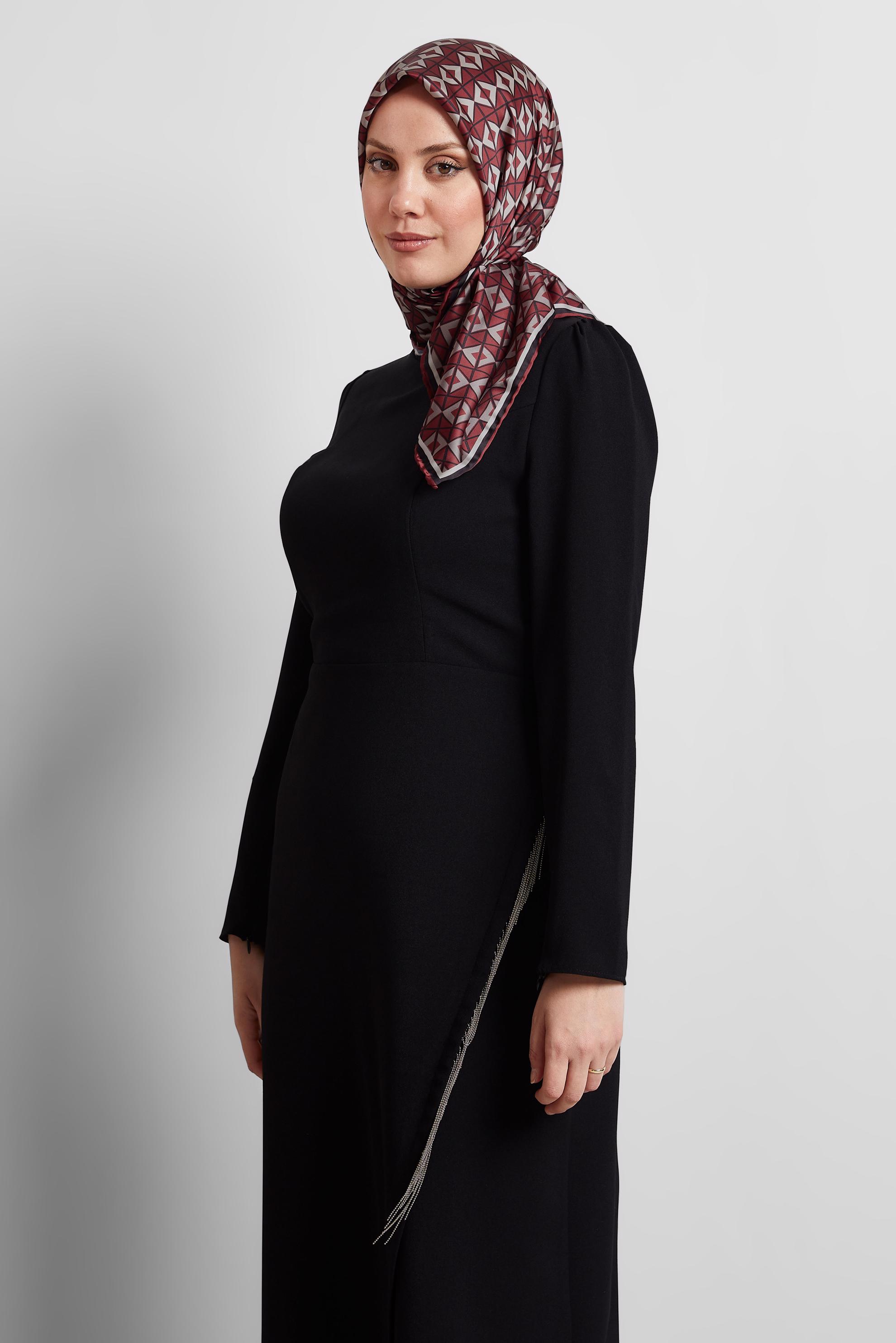 Tesettür giyim KIRMIZI ALVİNA DESENLİ EŞARP 8525