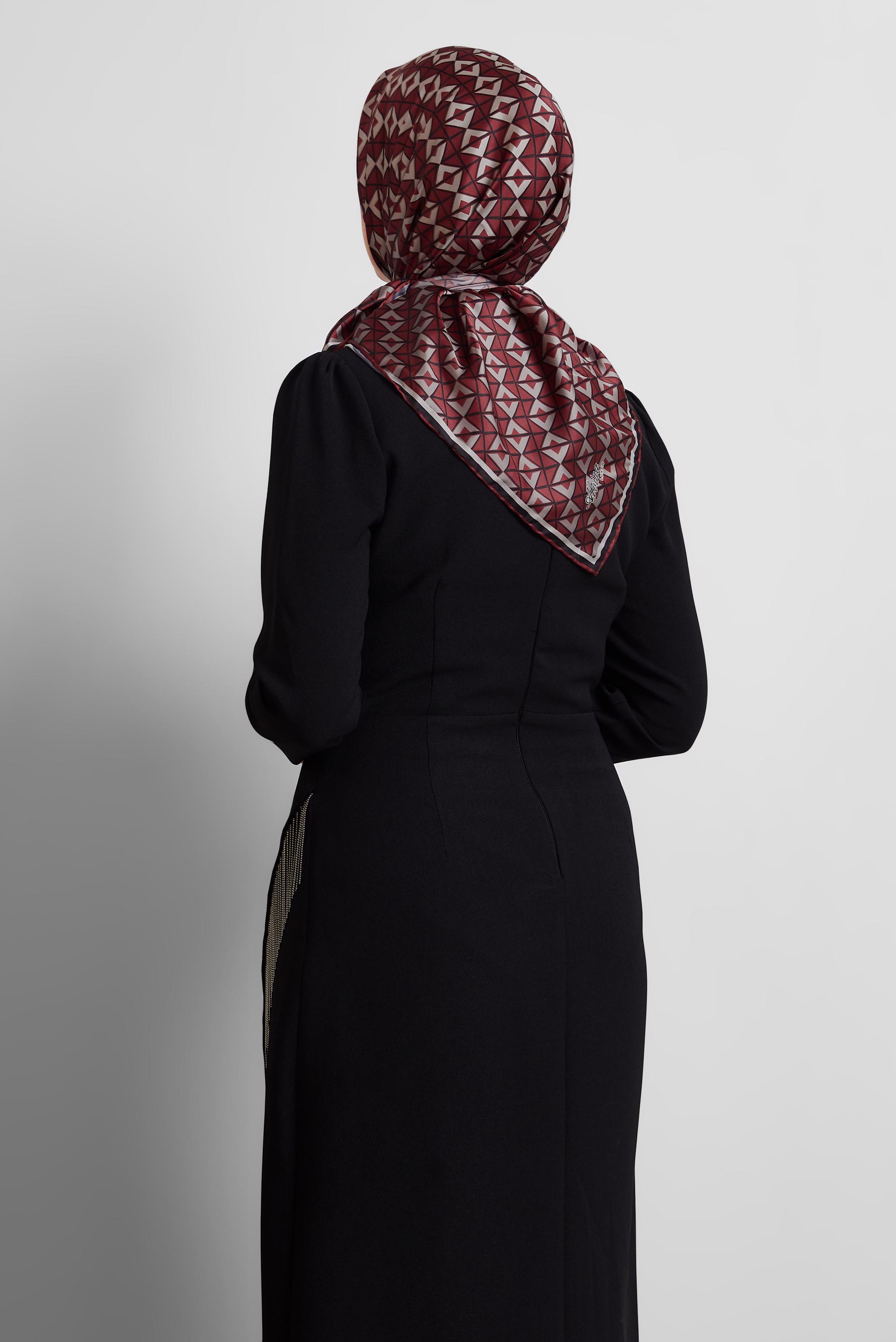 Tesettür giyim KIRMIZI ALVİNA DESENLİ EŞARP 8525