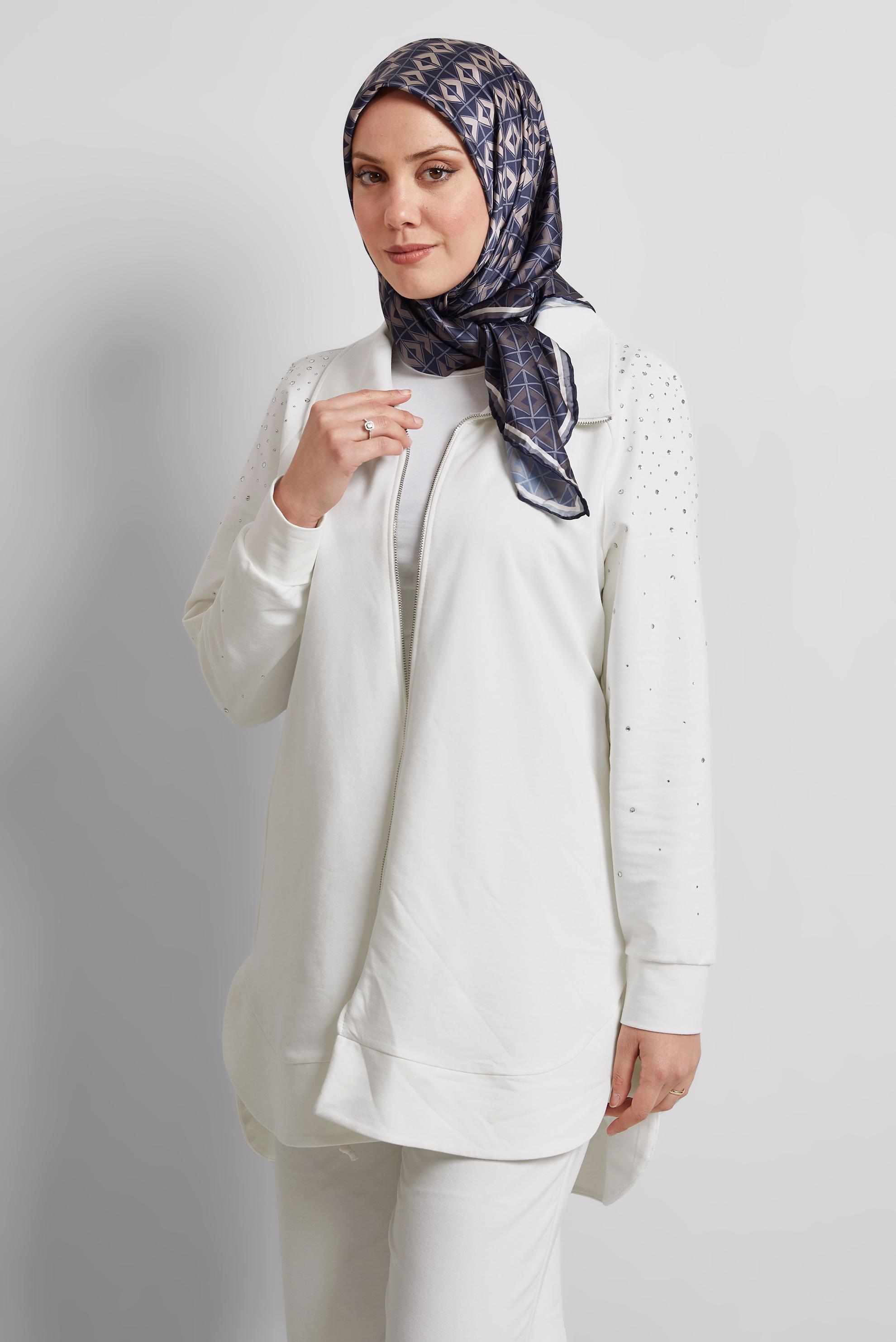 Tesettür giyim LACİVERT ALVİNA DESENLİ EŞARP 8525