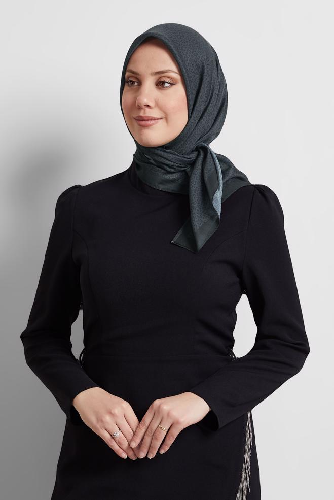 Tesettür giyim GRİ ALVİNA DESENLİ EŞARP 8526 - ALVİNA