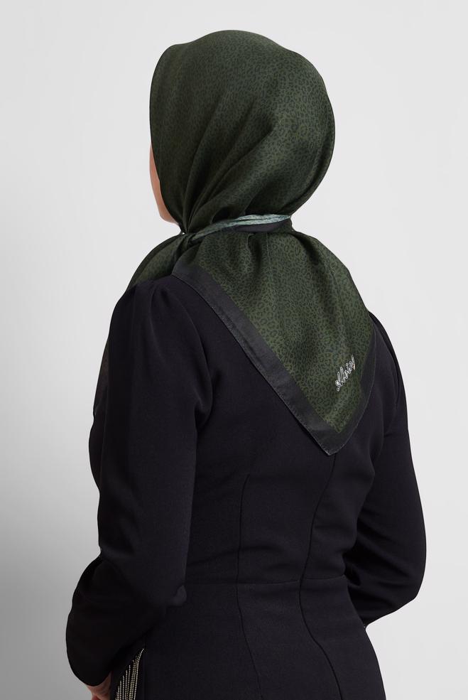 Tesettür giyim HAKİ ALVİNA DESENLİ EŞARP 8526 - ALVİNA