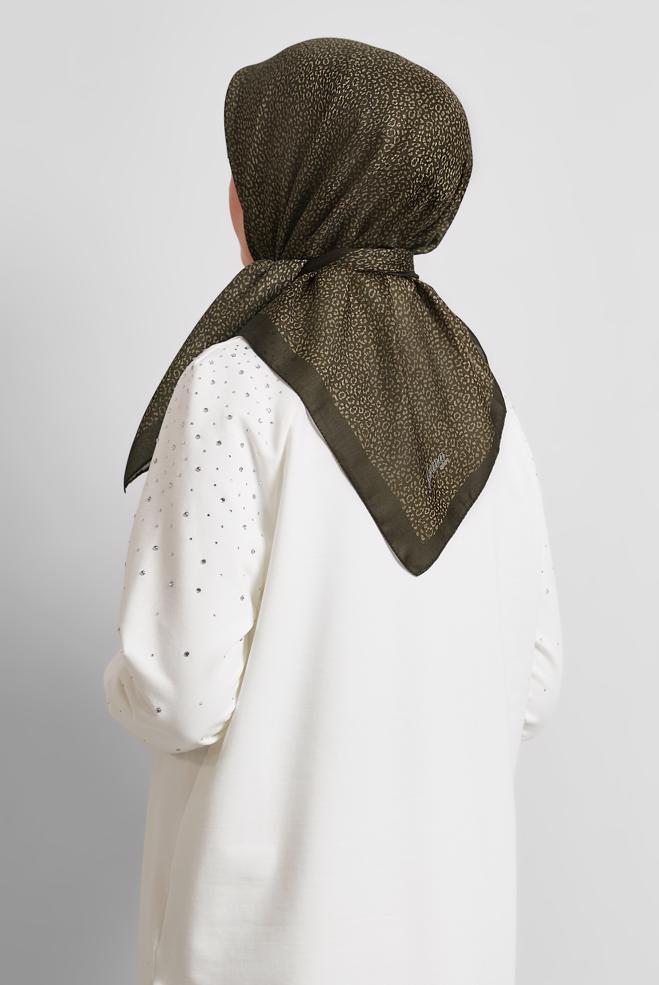 Tesettür giyim KAHVE ALVİNA DESENLİ EŞARP 8526 - ALVİNA