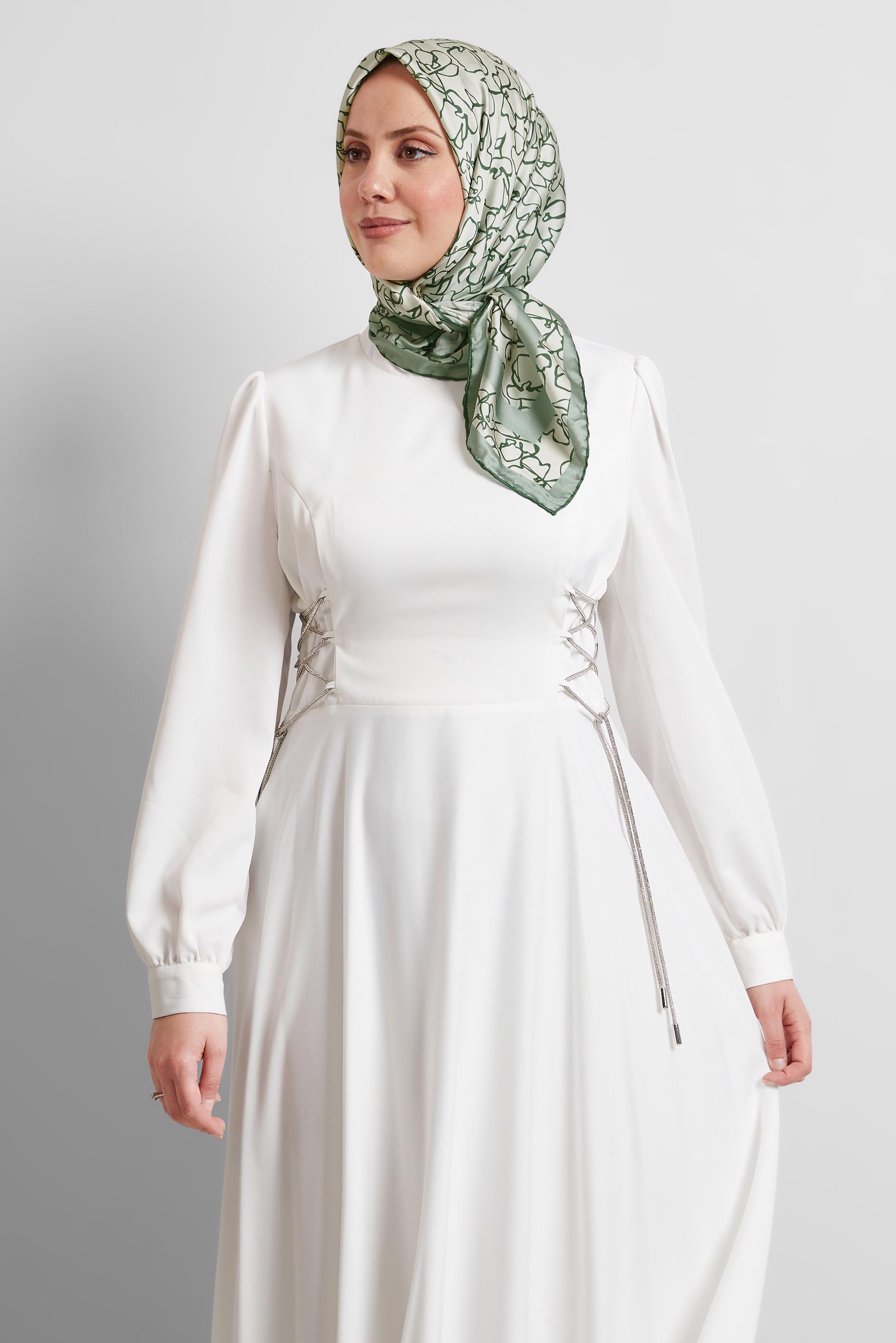 Vêtements hijab VERT ÉCHARPE À MOTIFS ALVINA 8527