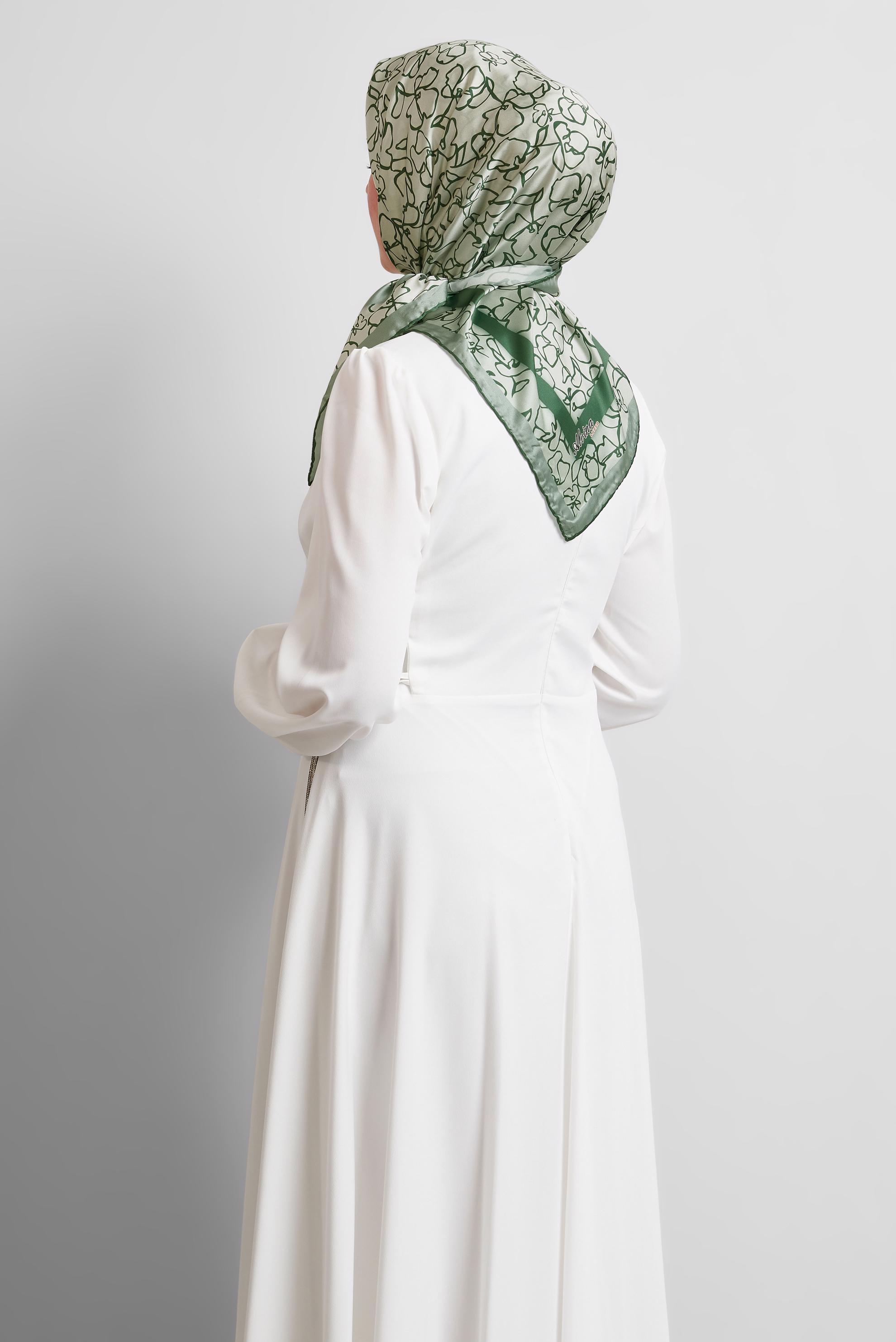 Vêtements hijab VERT ÉCHARPE À MOTIFS ALVINA 8527