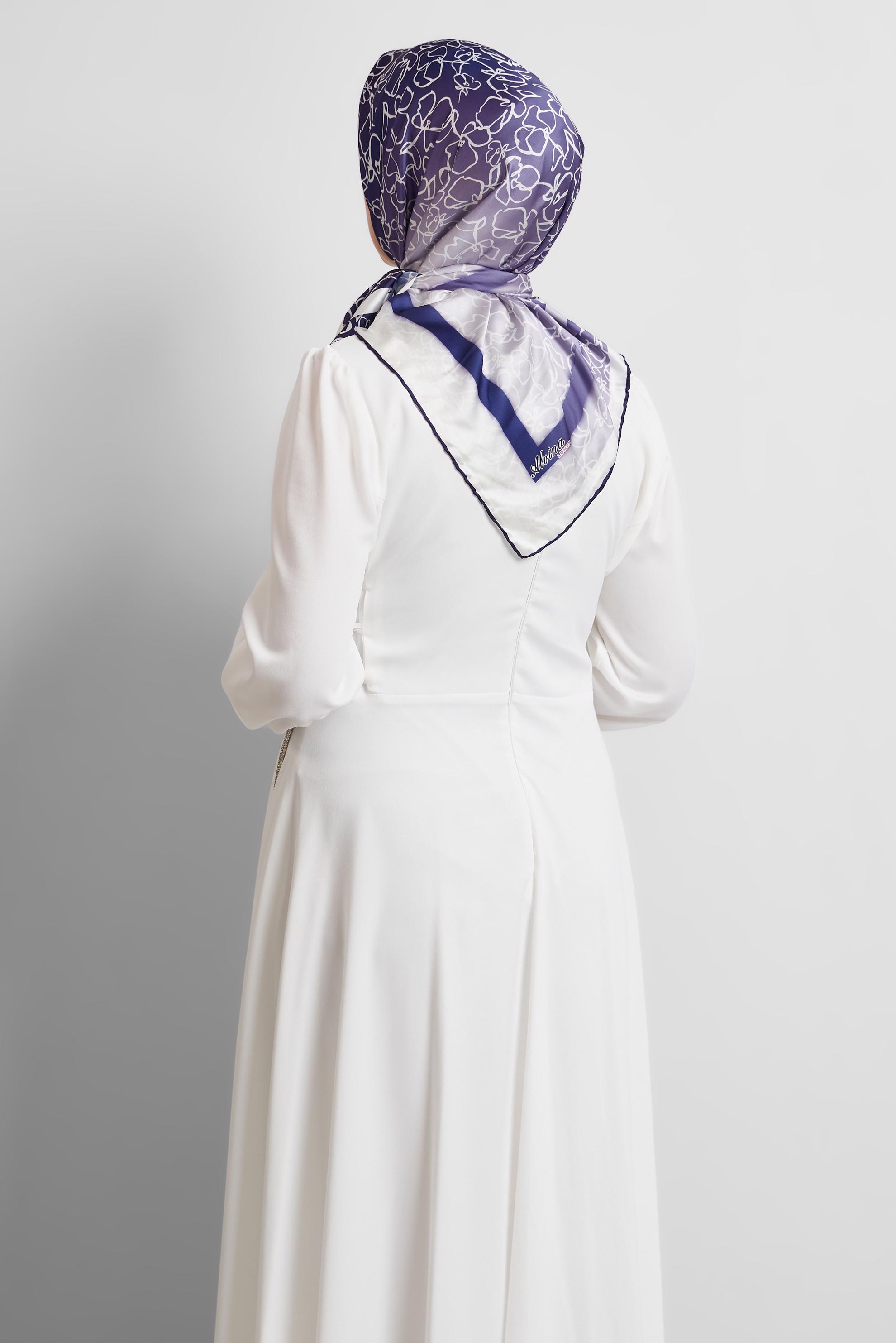 Vêtements hijab BLEU MARINE ÉCHARPE À MOTIFS ALVINA 8527