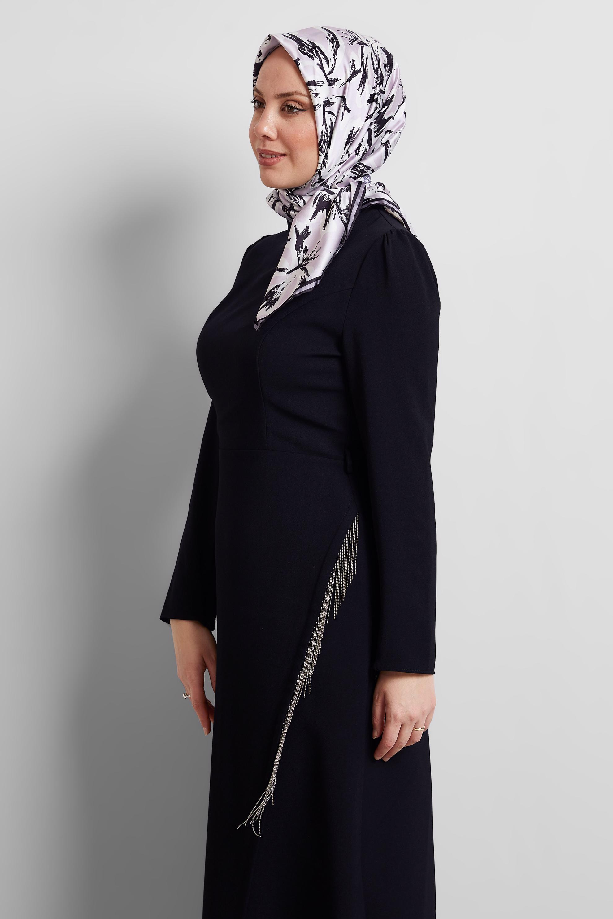 Vêtements hijab GRIS ÉCHARPE À MOTIFS ALVINA 8528