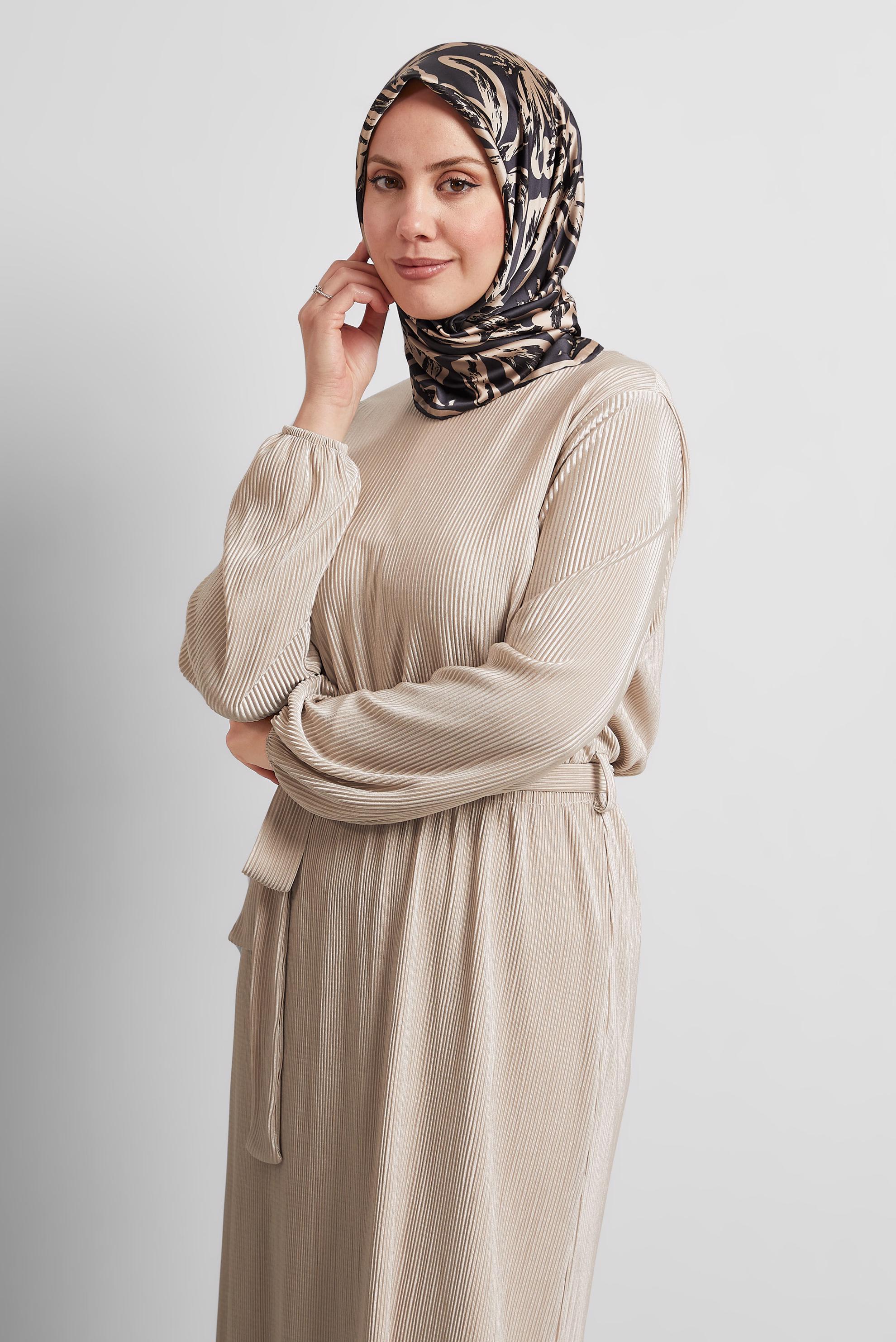 Tesettür giyim GRİ ALVİNA DESENLİ EŞARP 8528