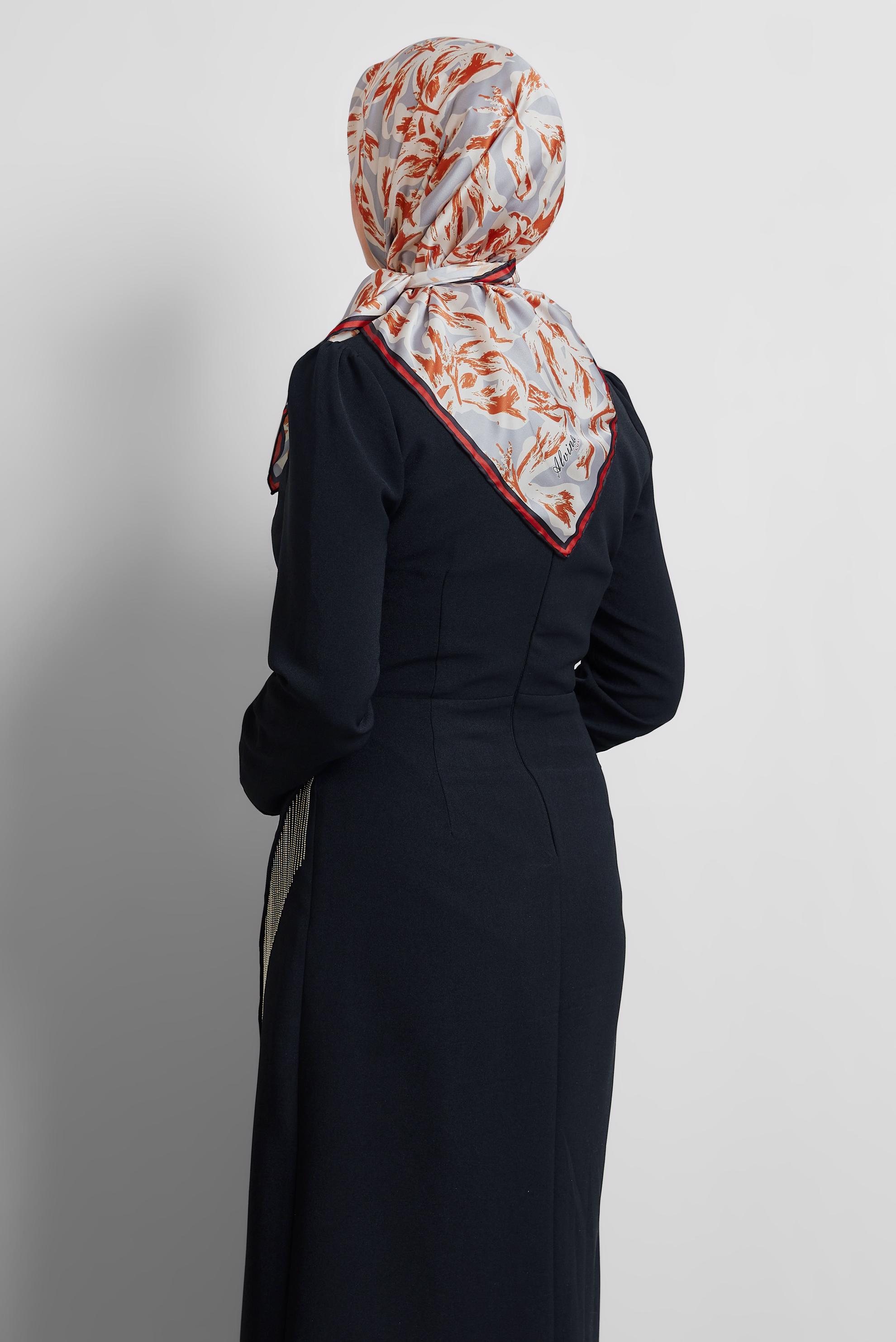 Vêtements hijab ORANGE ÉCHARPE À MOTIFS ALVINA 8528