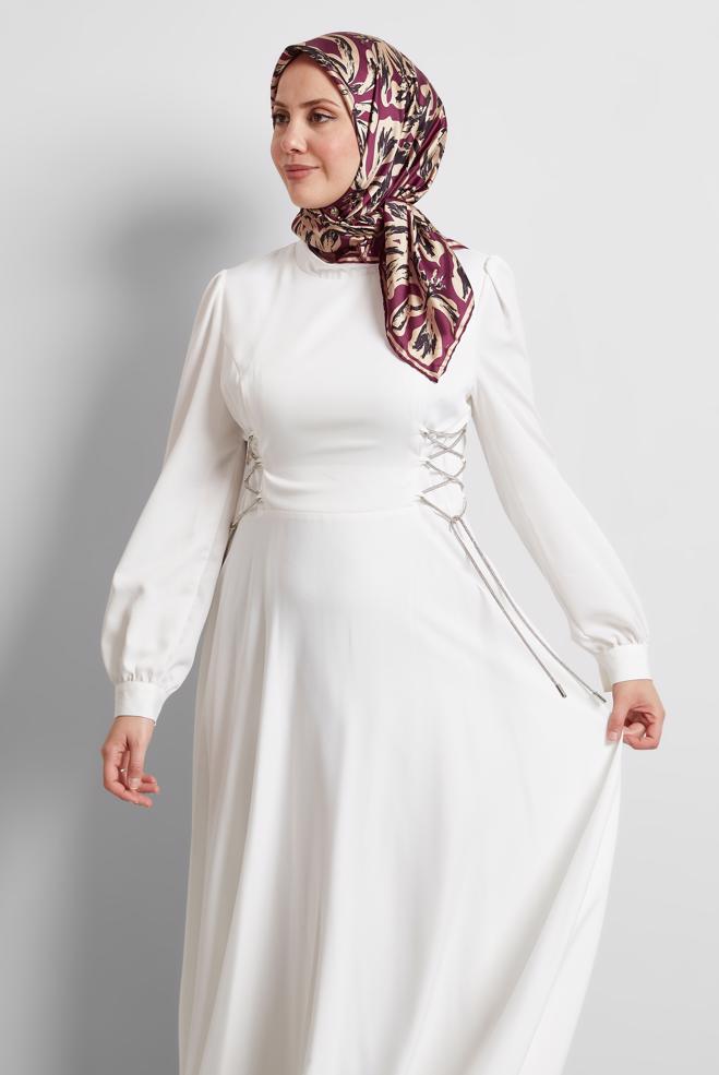 Tesettür giyim MÜRDÜM ALVİNA DESENLİ EŞARP 8528 - ALVİNA