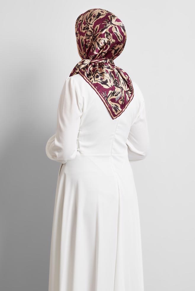 Tesettür giyim MÜRDÜM ALVİNA DESENLİ EŞARP 8528 - ALVİNA