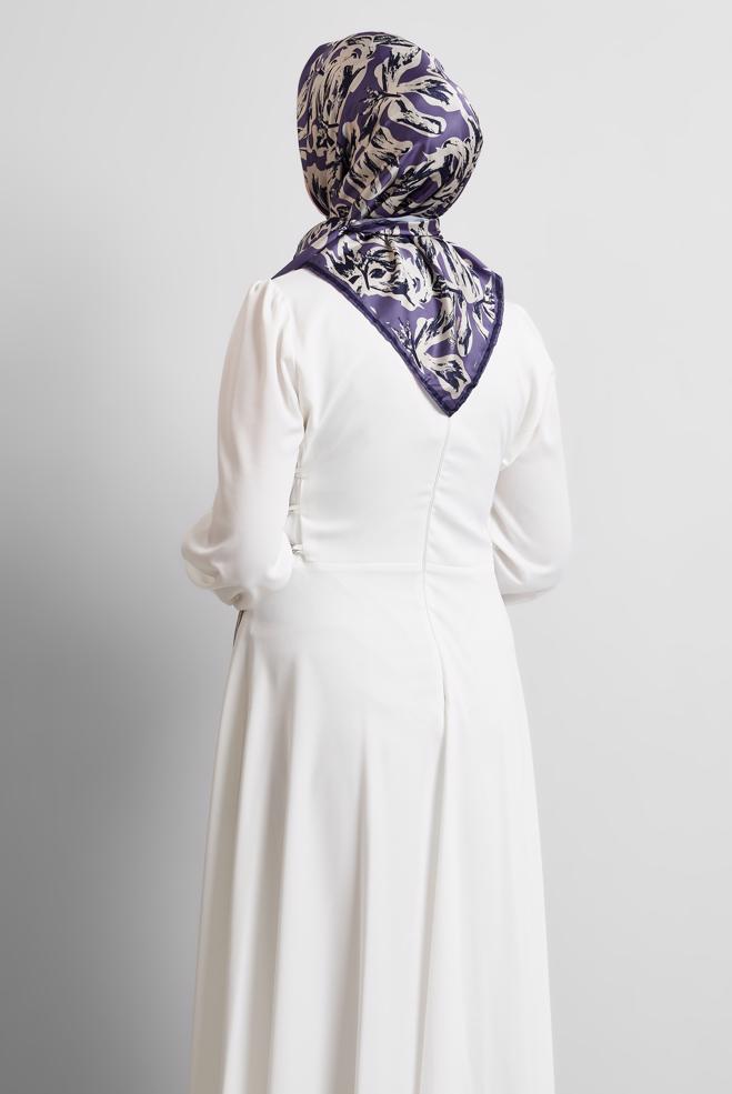 Tesettür giyim LACİVERT ALVİNA DESENLİ EŞARP 8528 - ALVİNA