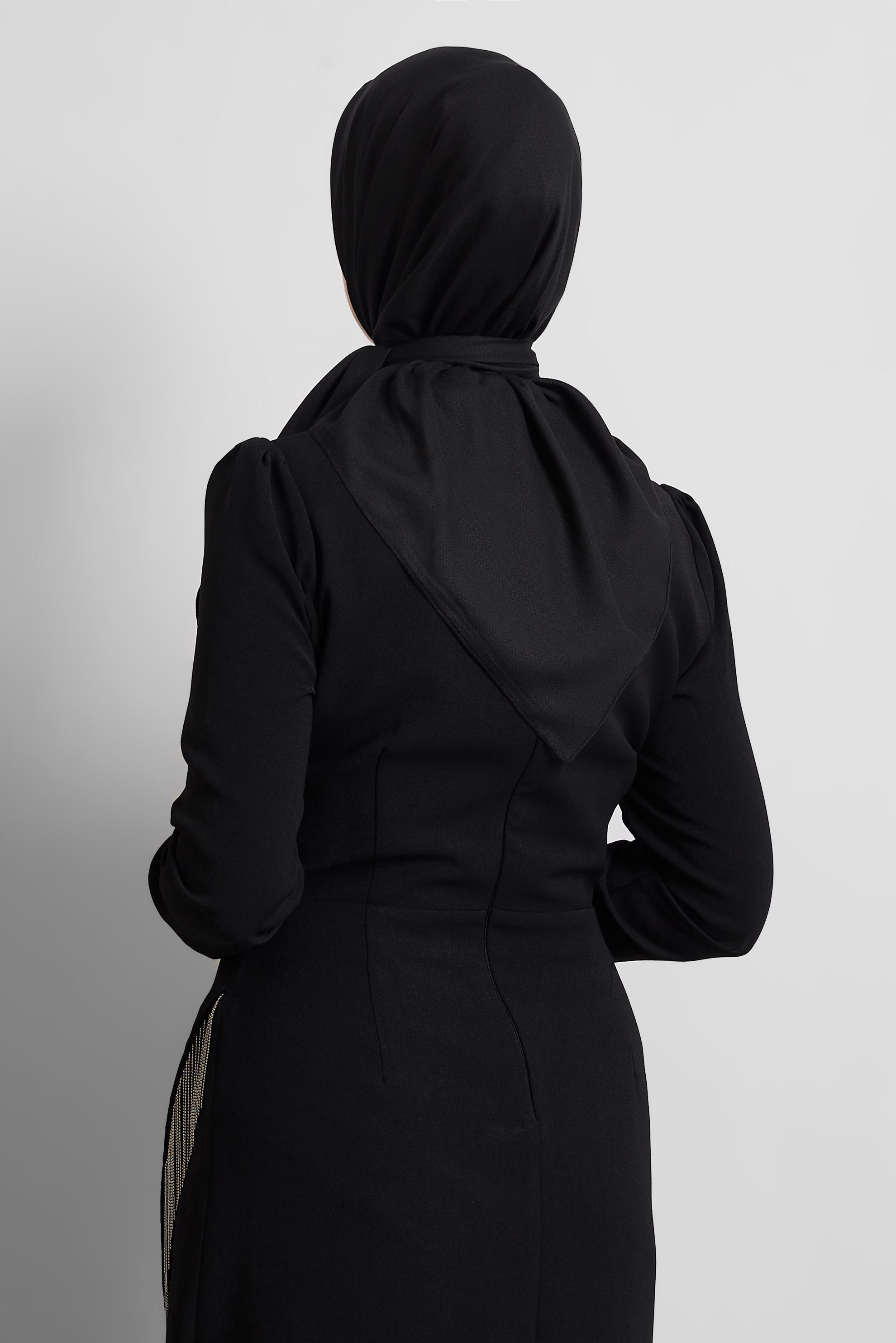 Tesettür giyim SİYAH ALVİNA DÜZ EŞARP 8529