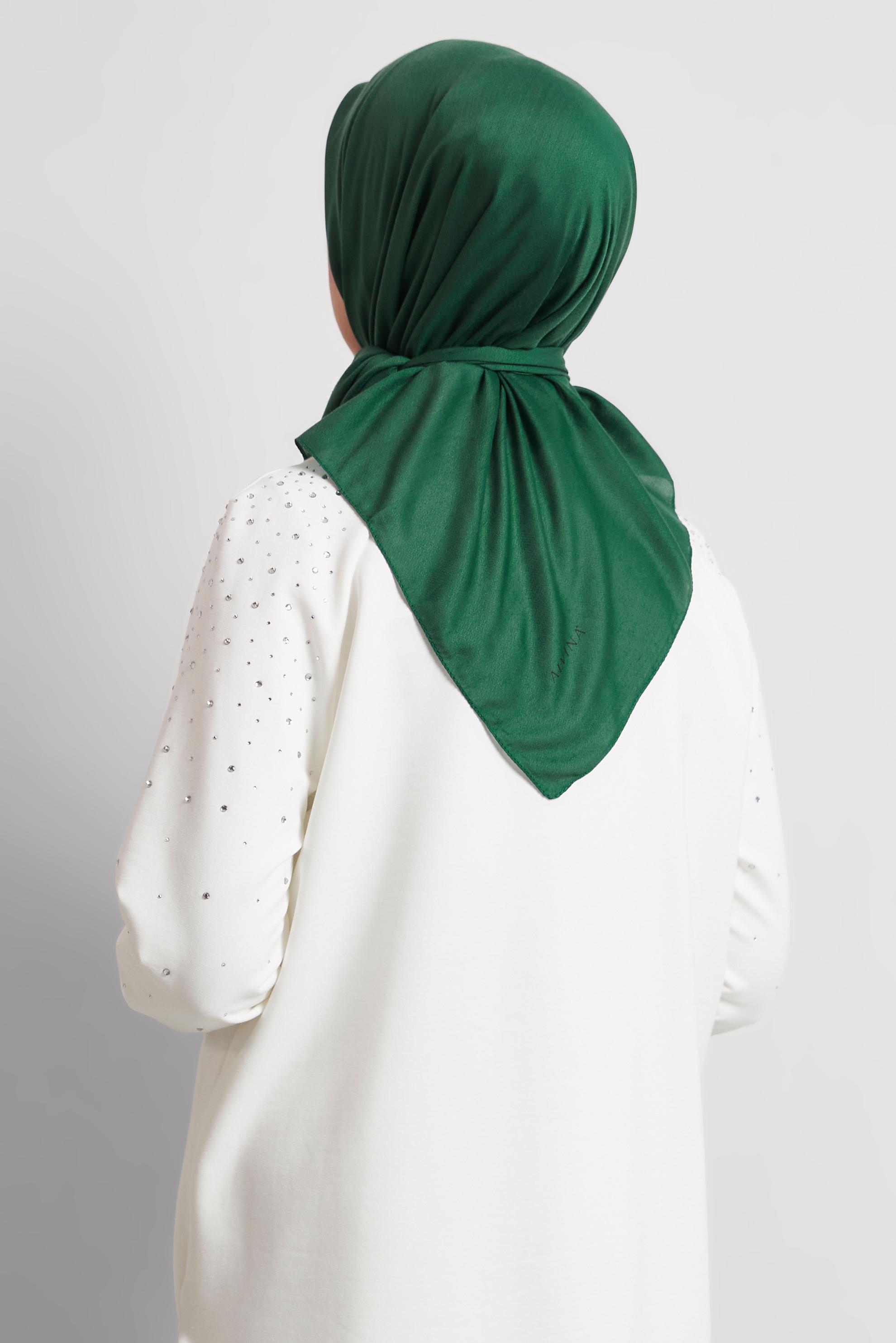 Tesettür giyim YEŞİL ALVİNA DÜZ EŞARP 8529