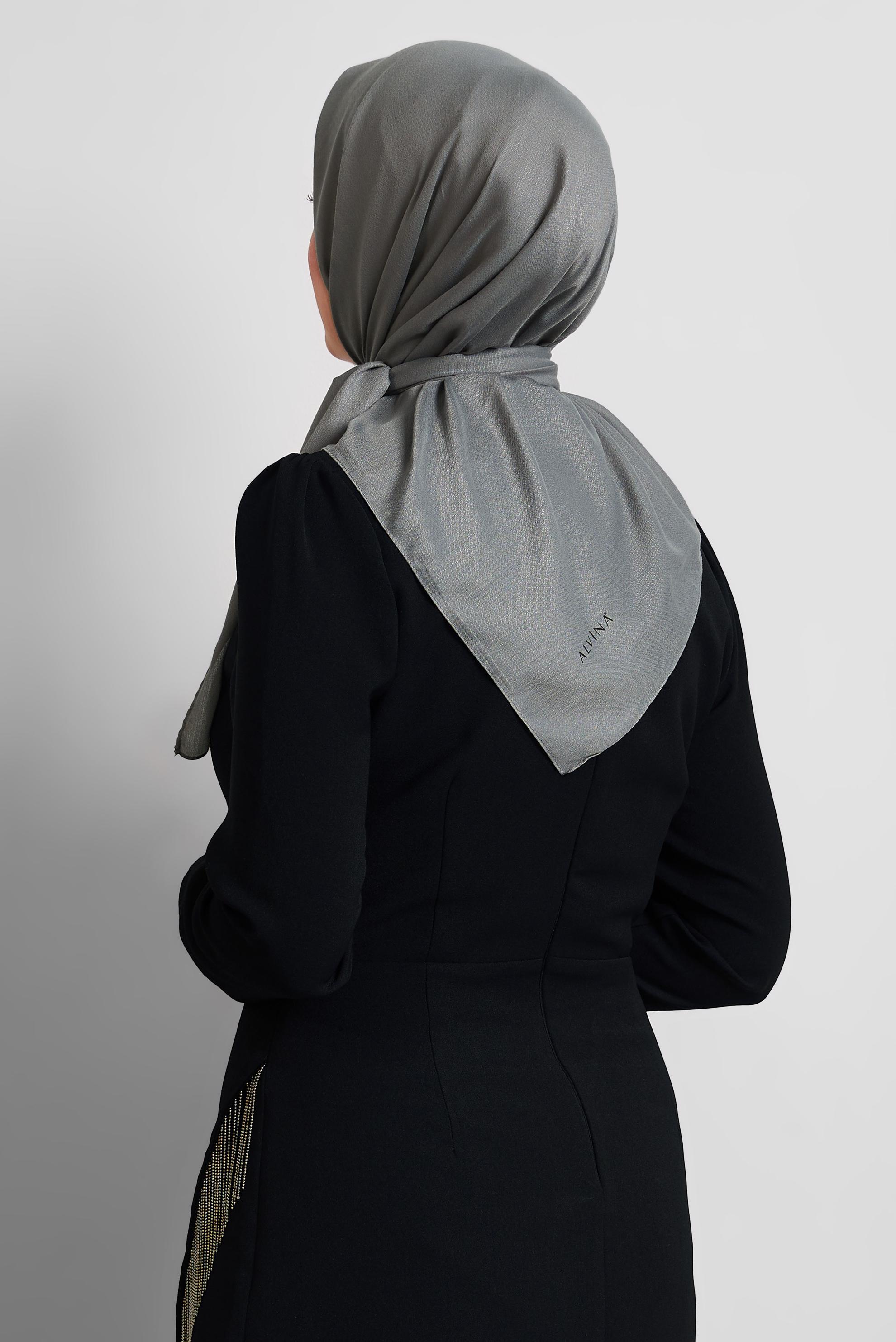 Tesettür giyim GRİ ALVİNA DÜZ EŞARP 8529