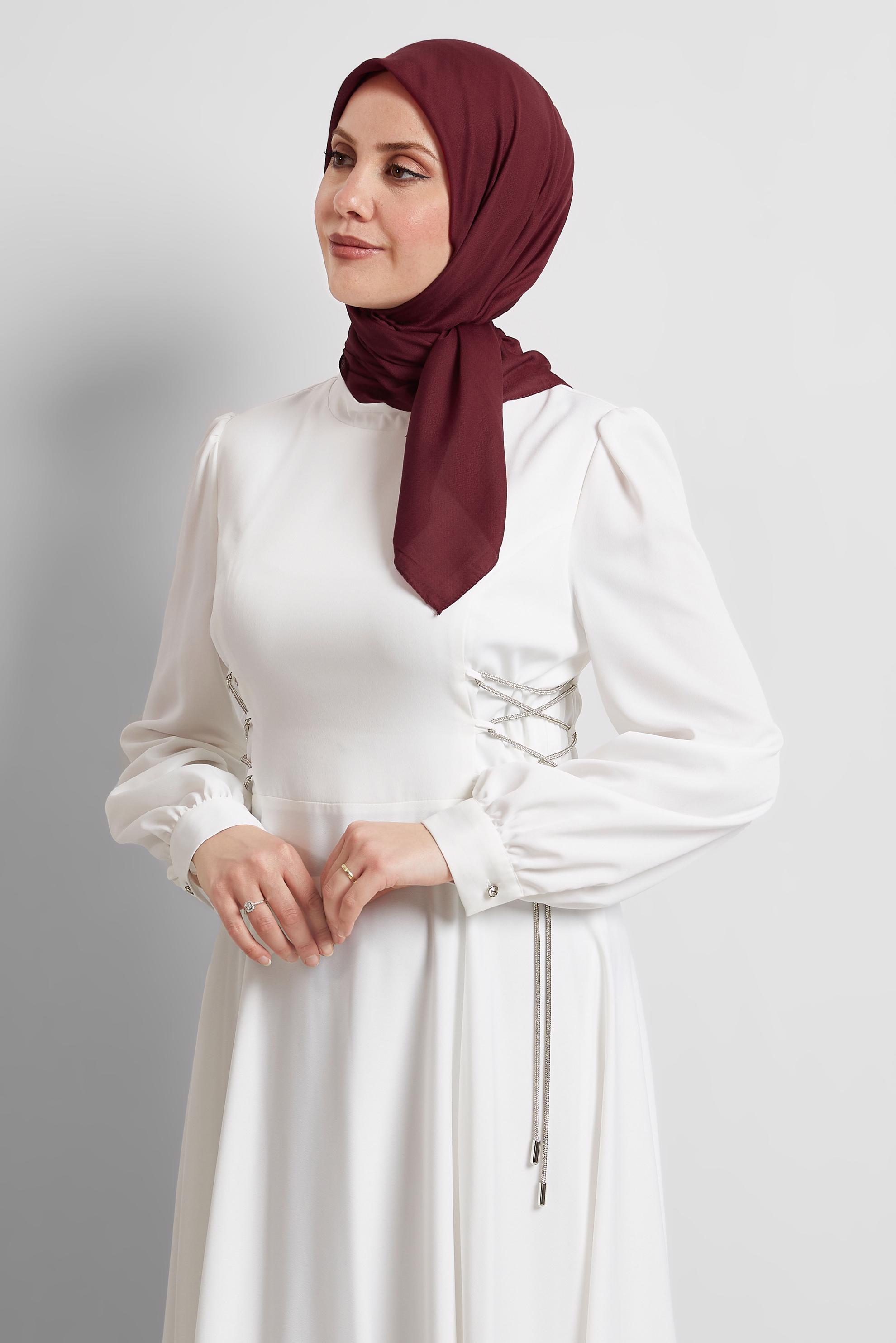 Tesettür giyim BORDO ALVİNA DÜZ EŞARP 8529