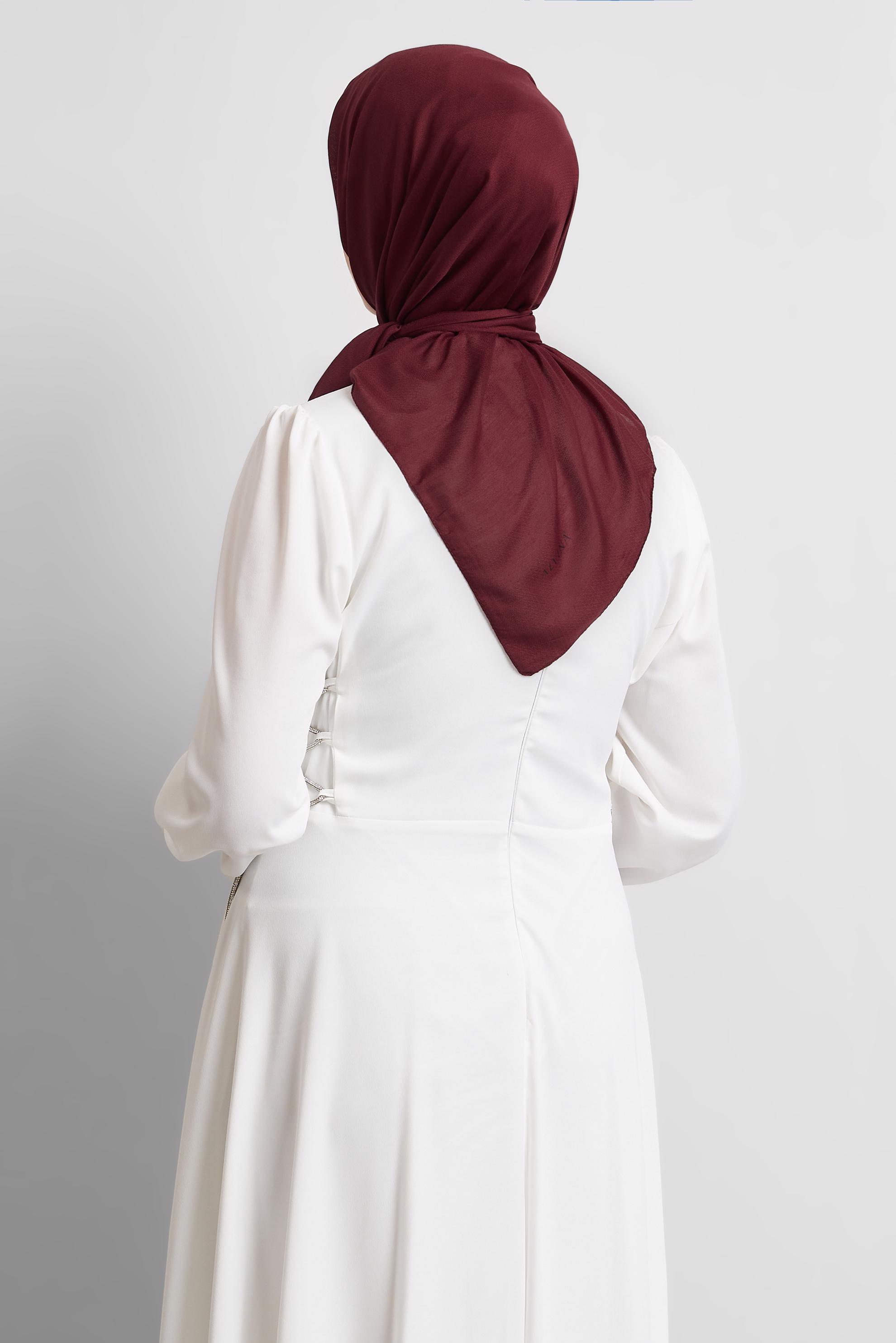 Tesettür giyim BORDO ALVİNA DÜZ EŞARP 8529