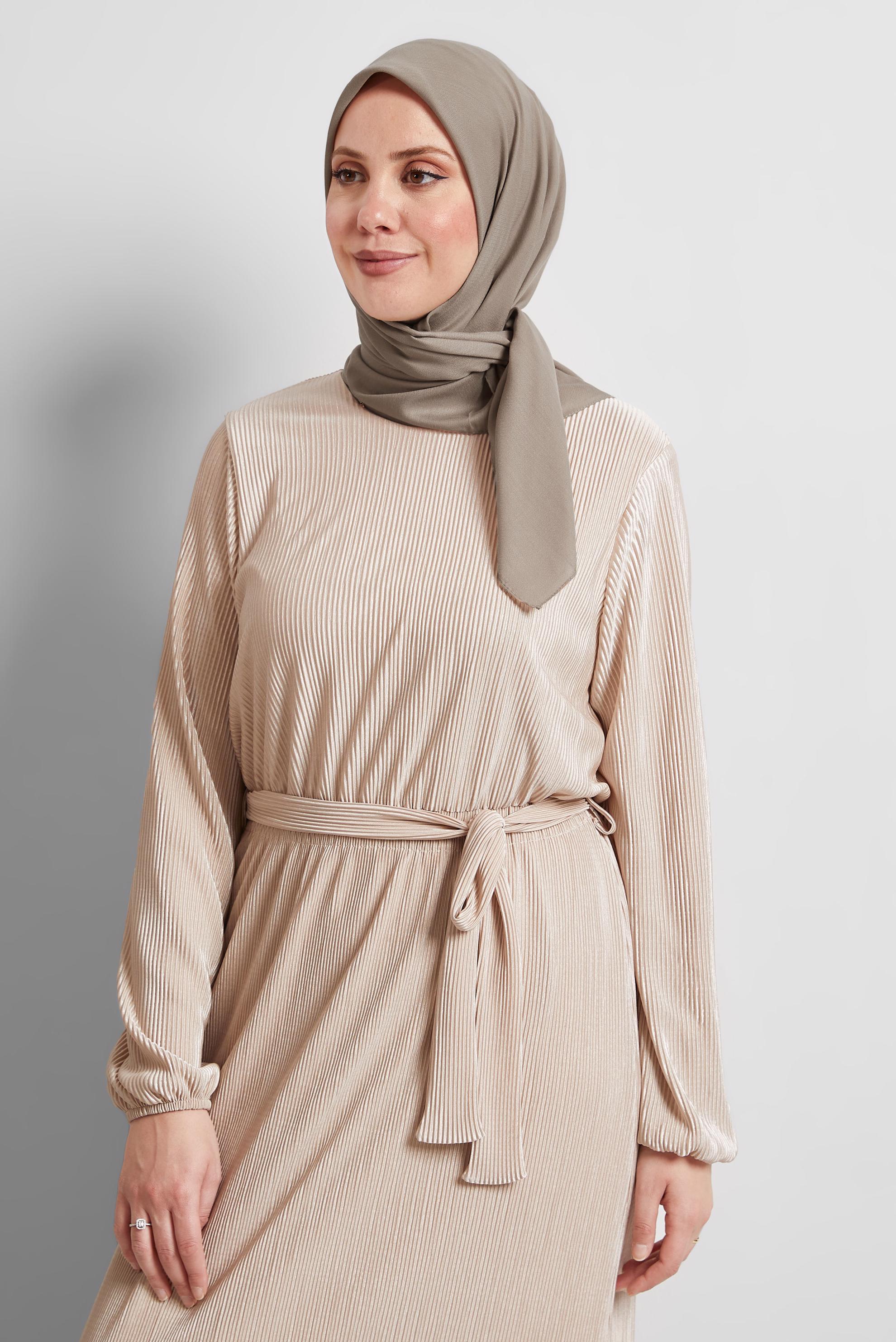 Tesettür giyim BEJ ALVİNA DÜZ EŞARP 8529