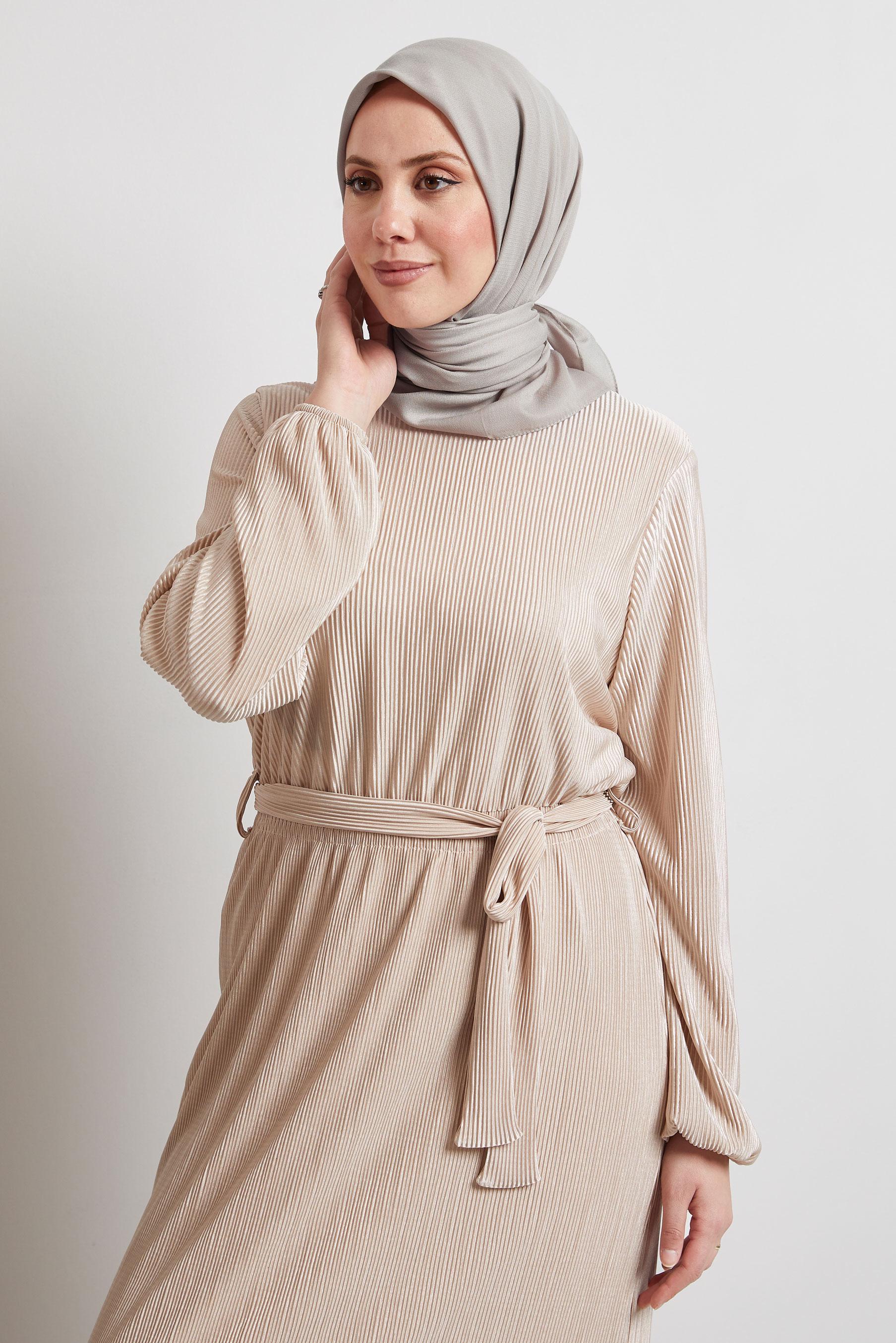 Tesettür giyim BEJ ALVİNA DÜZ EŞARP 8529