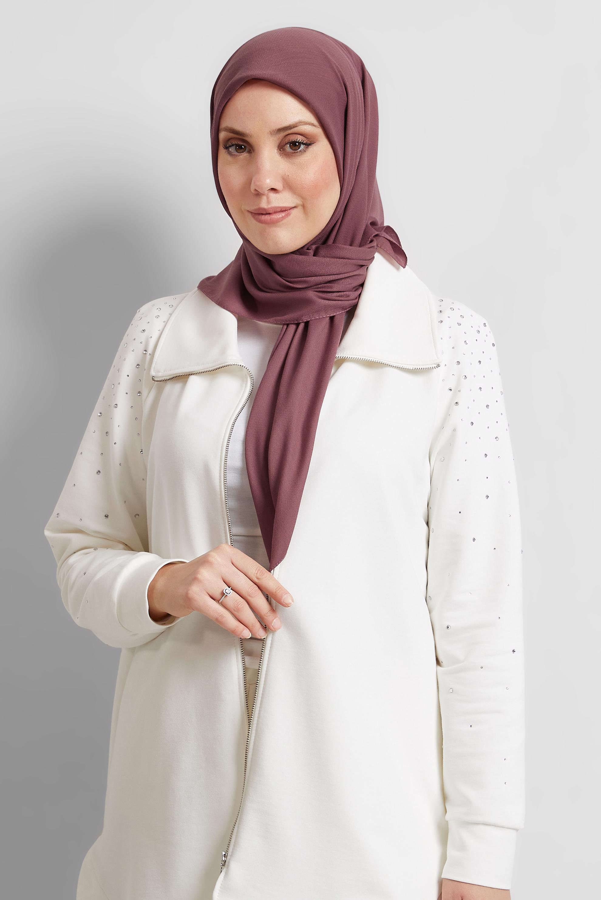 Tesettür giyim PEMBE ALVİNA DÜZ EŞARP 8529