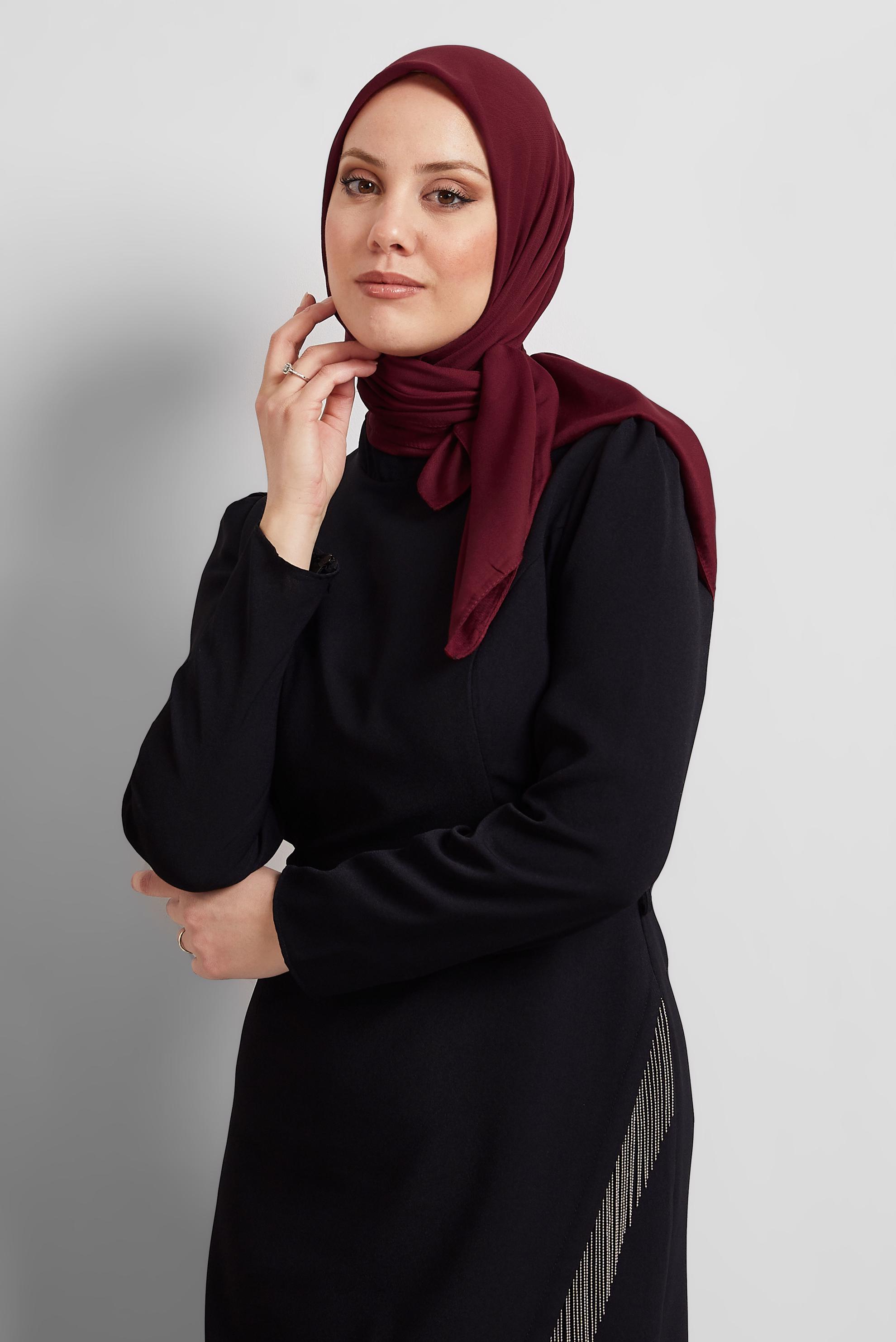 Tesettür giyim BORDO ALVİNA DÜZ EŞARP 8529