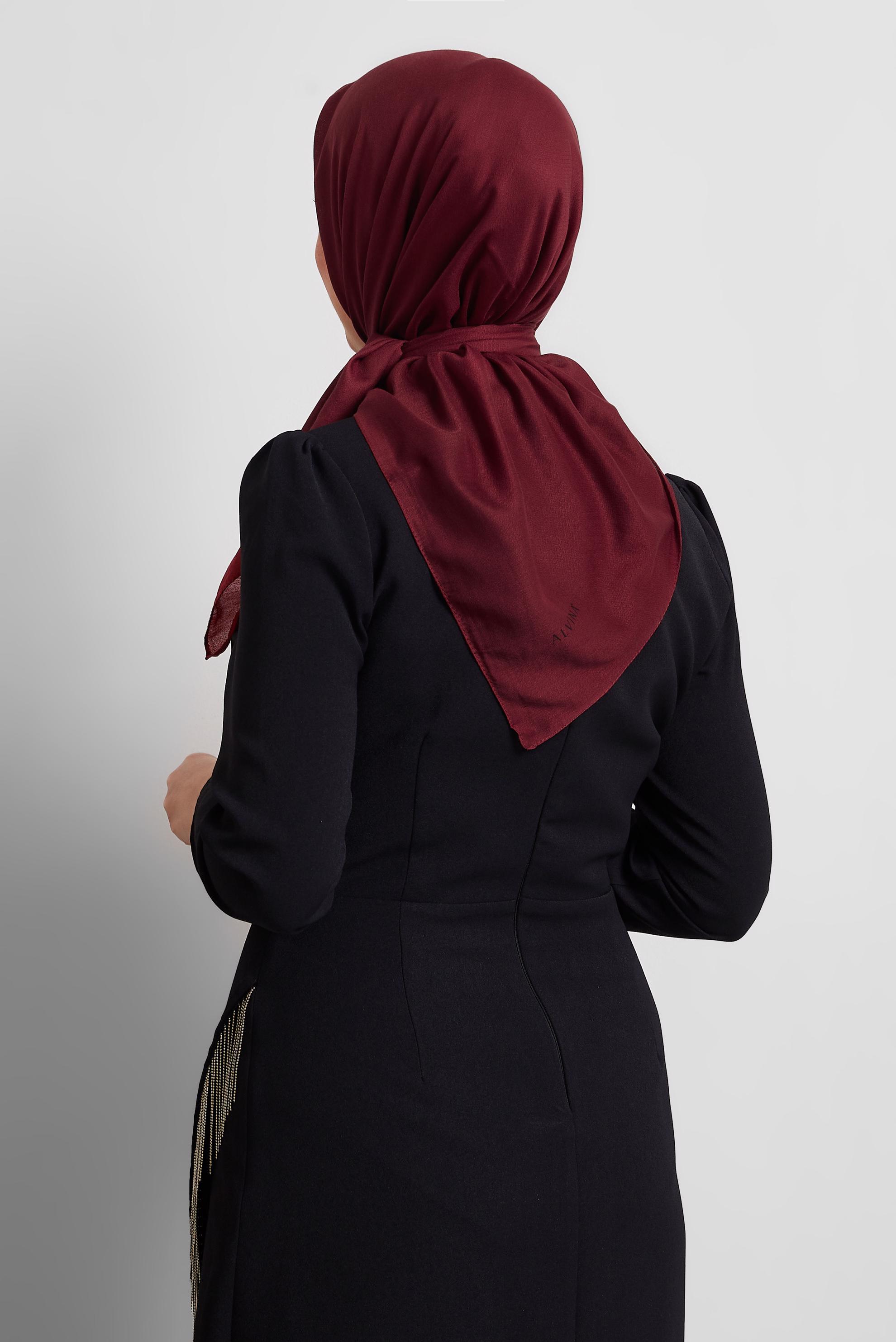 Tesettür giyim BORDO ALVİNA DÜZ EŞARP 8529
