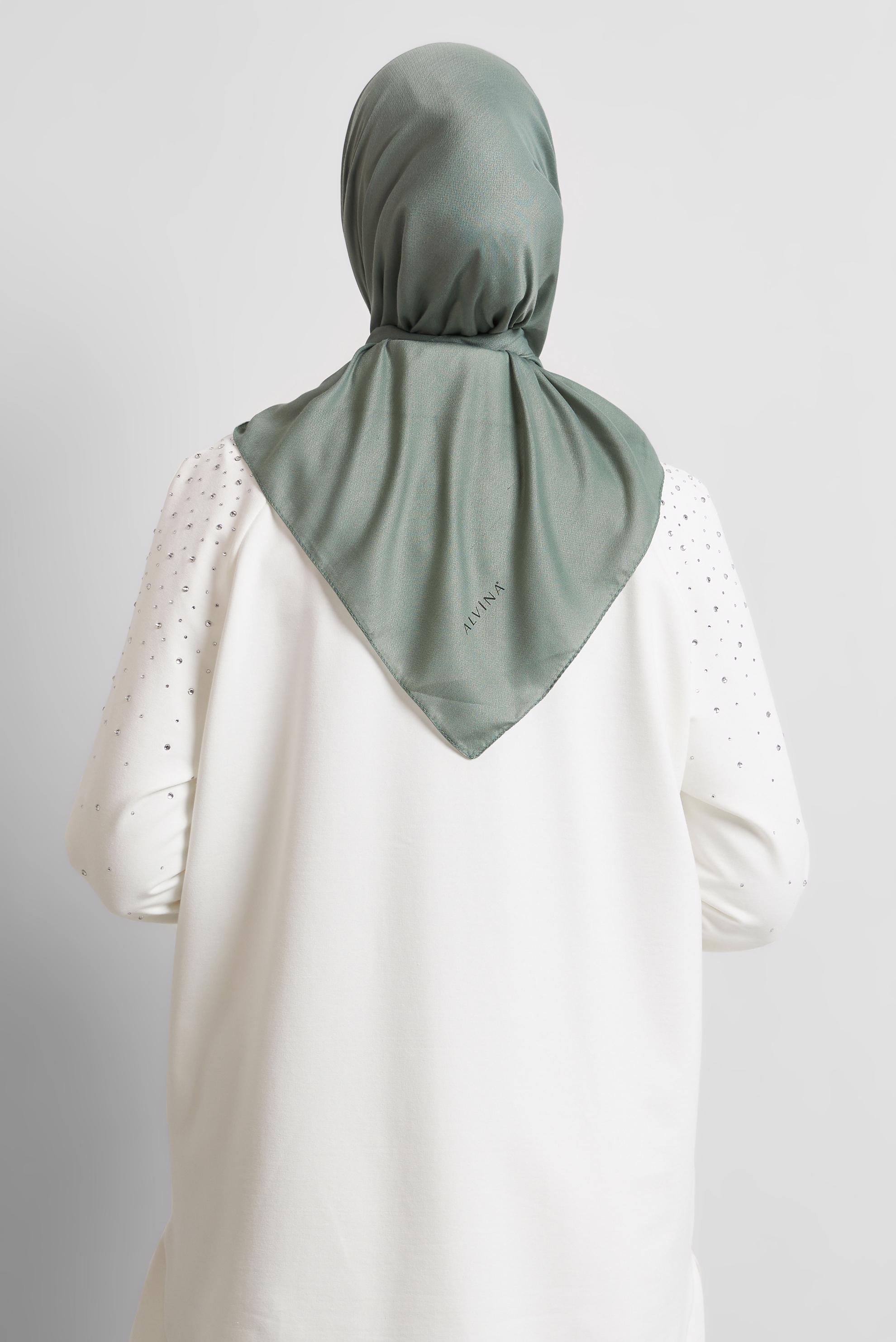 Tesettür giyim YEŞİL ALVİNA DÜZ EŞARP 8529