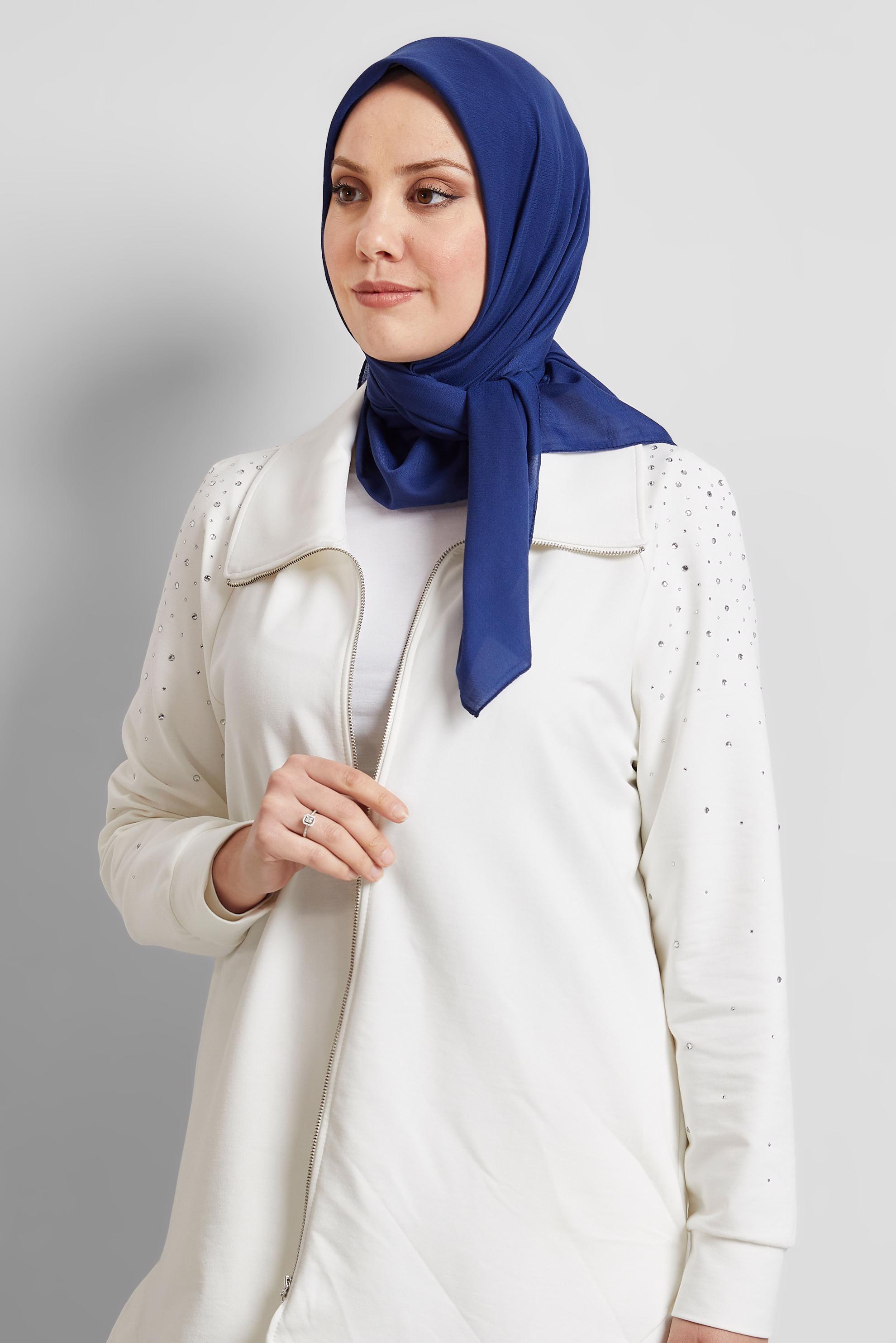 Tesettür giyim LACİVERT ALVİNA DÜZ EŞARP 8529