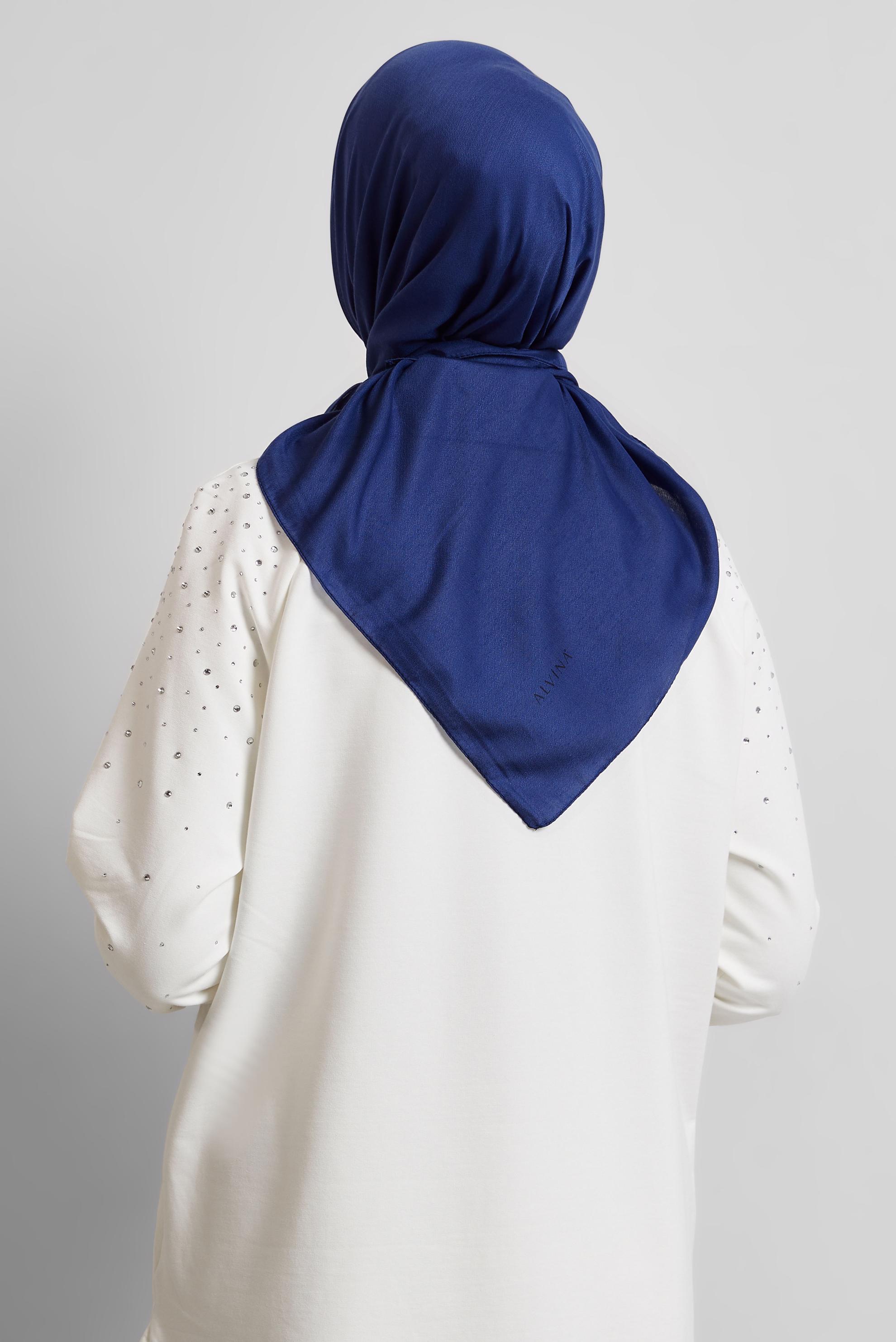 Tesettür giyim LACİVERT ALVİNA DÜZ EŞARP 8529