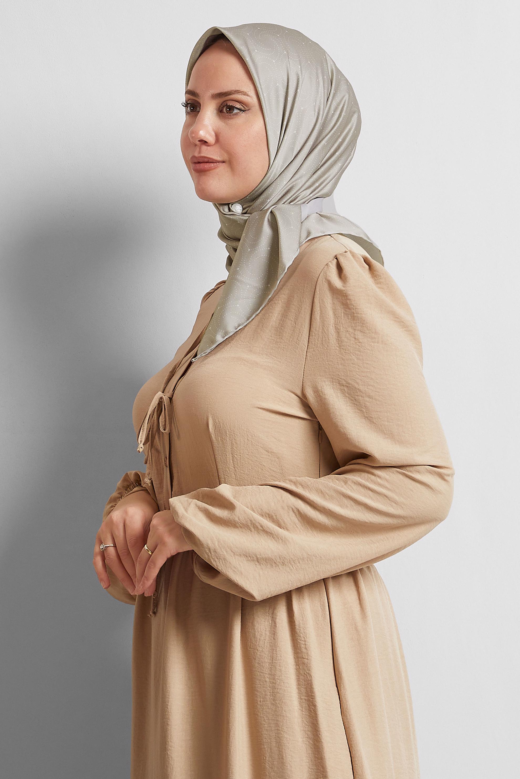 Tesettür giyim BEJ ALVİNA EŞARP 8535